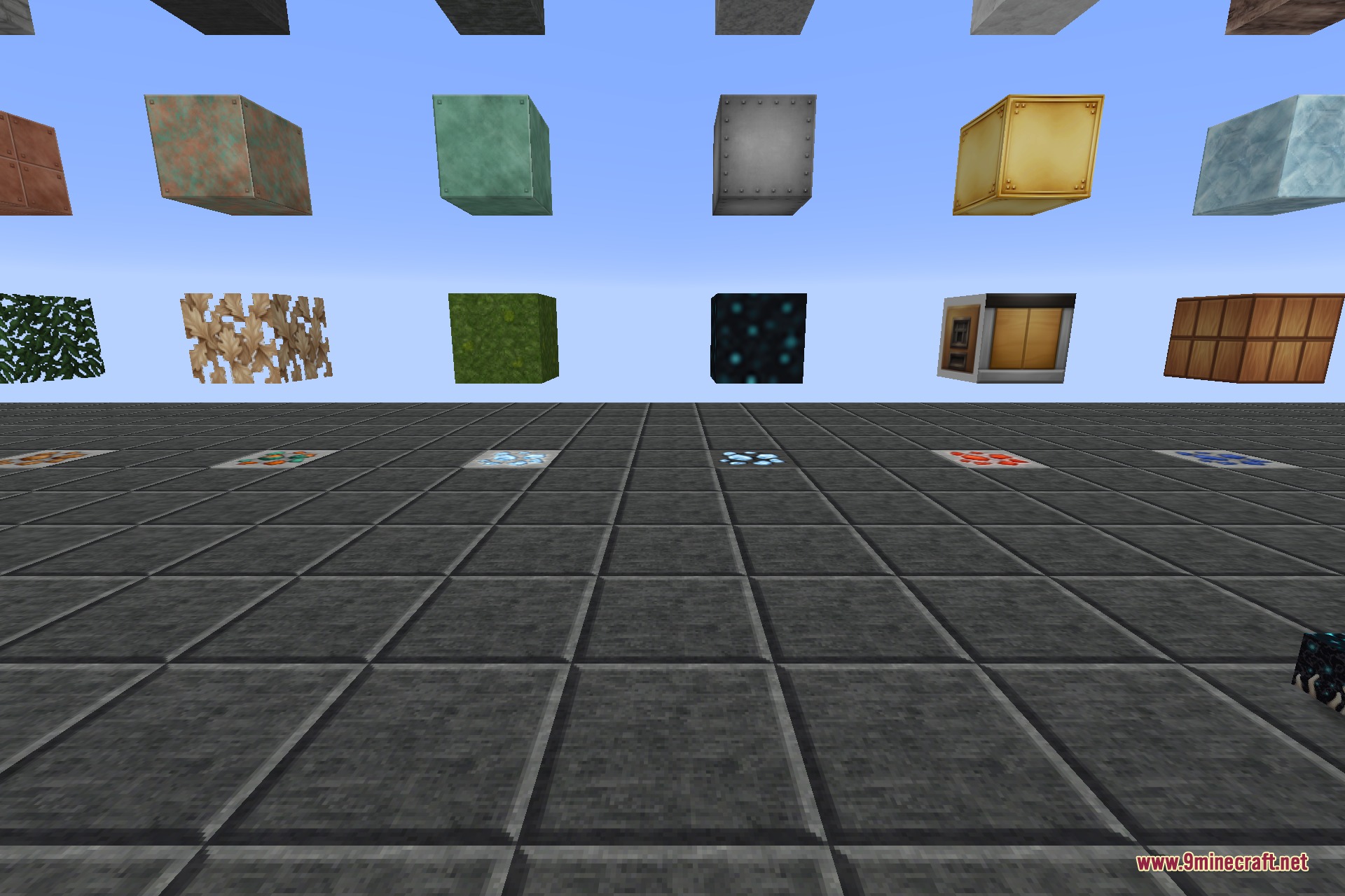 The retextured ores displayed on smooth Soartex stone