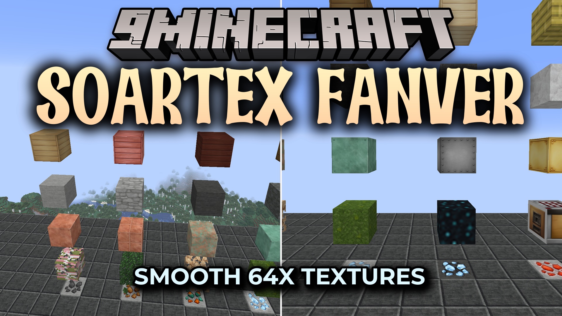 Soartex Fanver is a smooth, clean 64x resource pack that retextures Minecraft with soft, detailed, hand-painted art, fully updated for 26.2