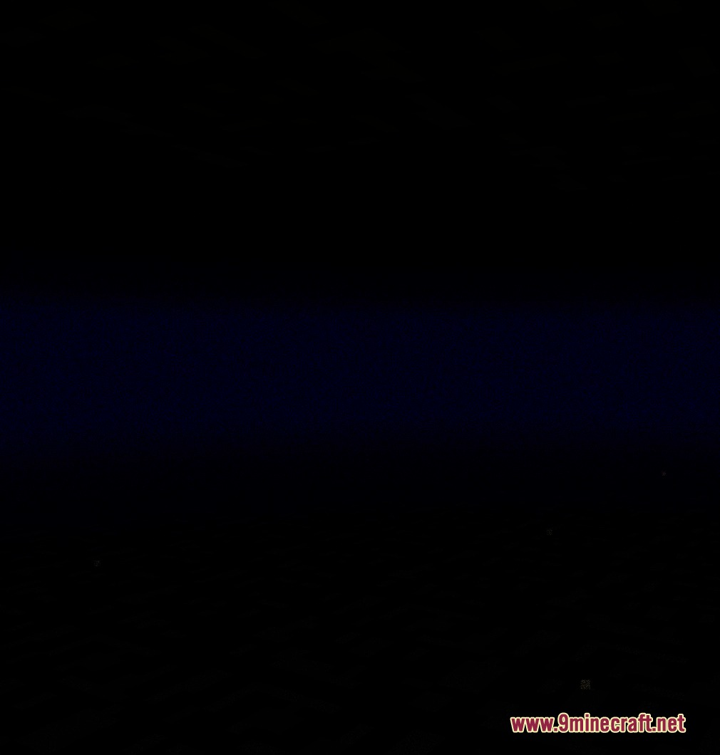 A dark and empty dimension featuring a faint blue glowing horizon line