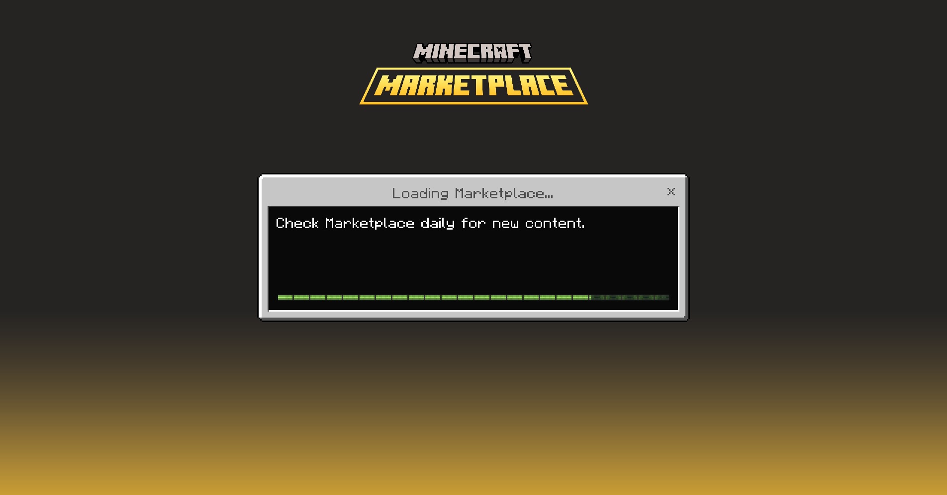 Squid Game - Minecraft Bedrock Edition Map Screenshot 6 Minecraft Marketplace loading screen with a progress bar and a tip for players