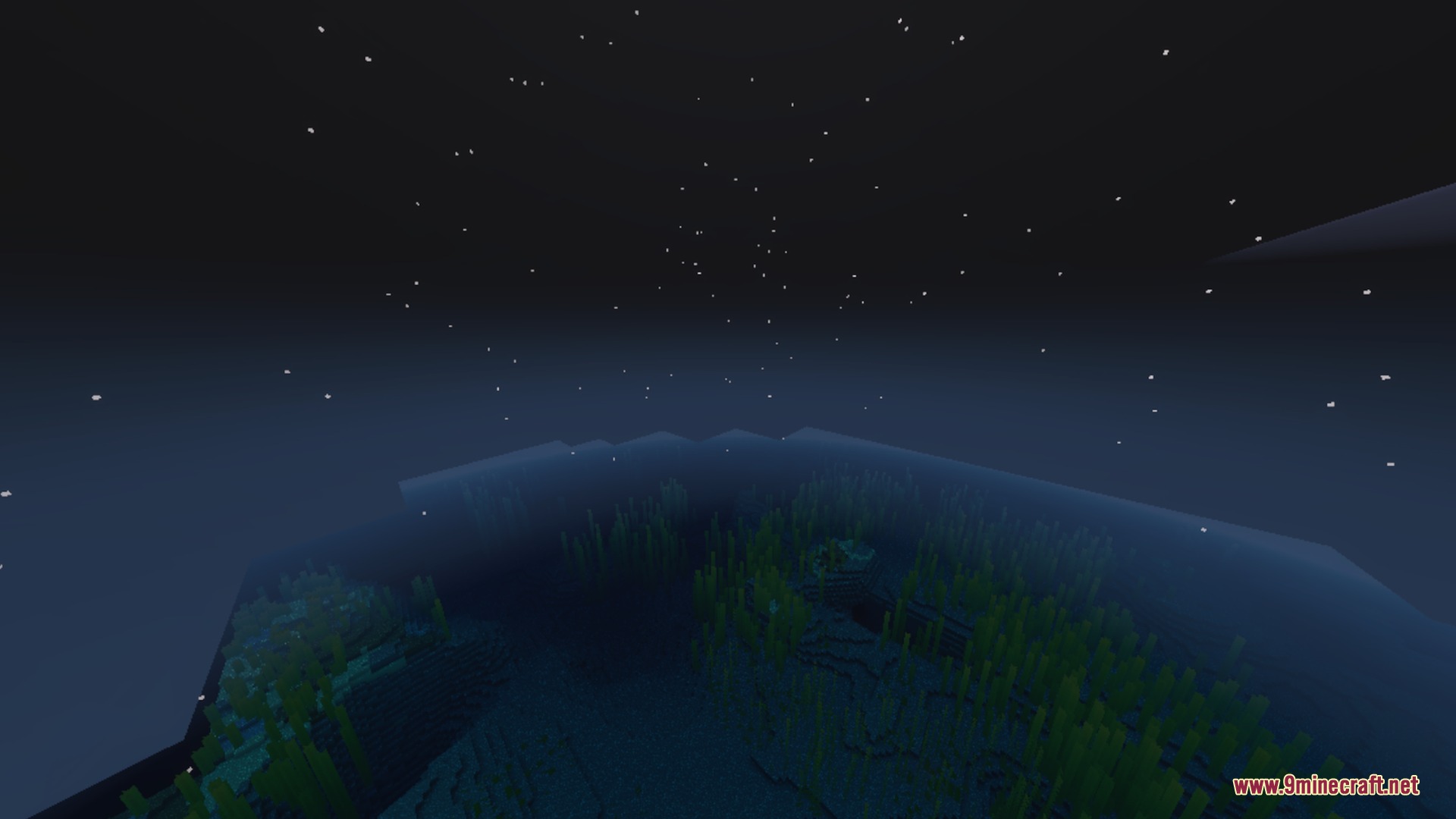 Starlit Vision displays a custom galactic night sky over the dark ocean water