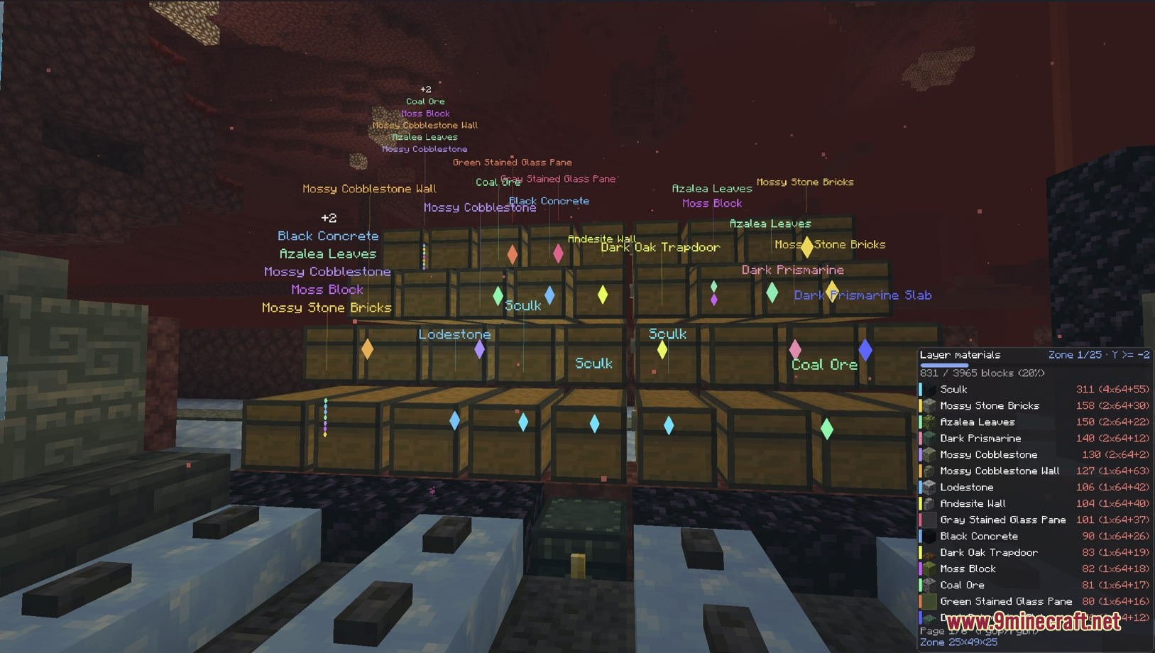 Stash Tracker mod highlights storage containers and displays a material list HUD