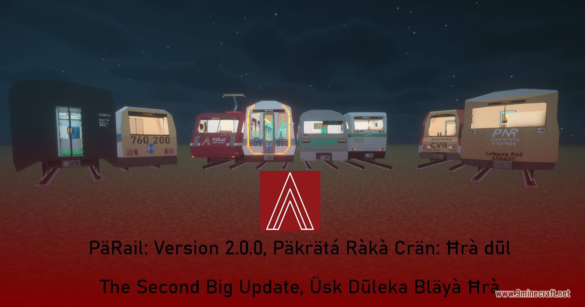 Steel Pulse Transit Resource Pack Screenshot 5 Showcase of various fictional train models for the Minecraft transit railway system