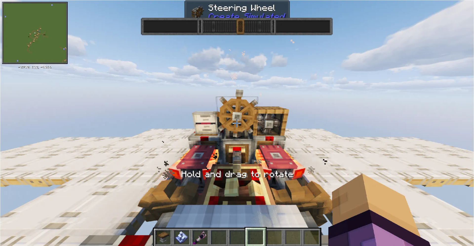 First person view of the Steering Wheel Airplane Schematic flying in the sky