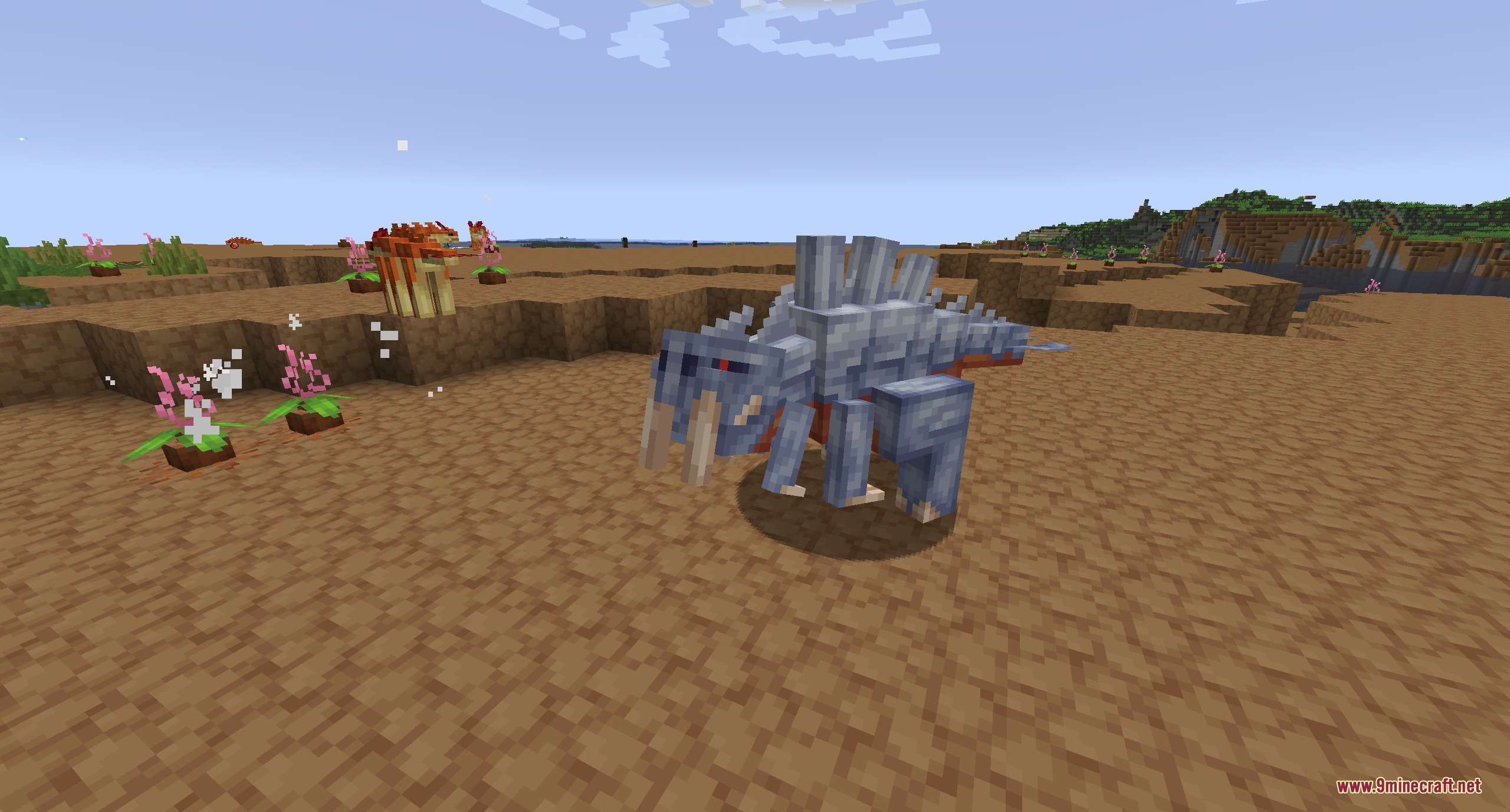 Stormward Mod Screenshot 6 An armored beast with tusks roams the rocky landscape of the Shattered Plains