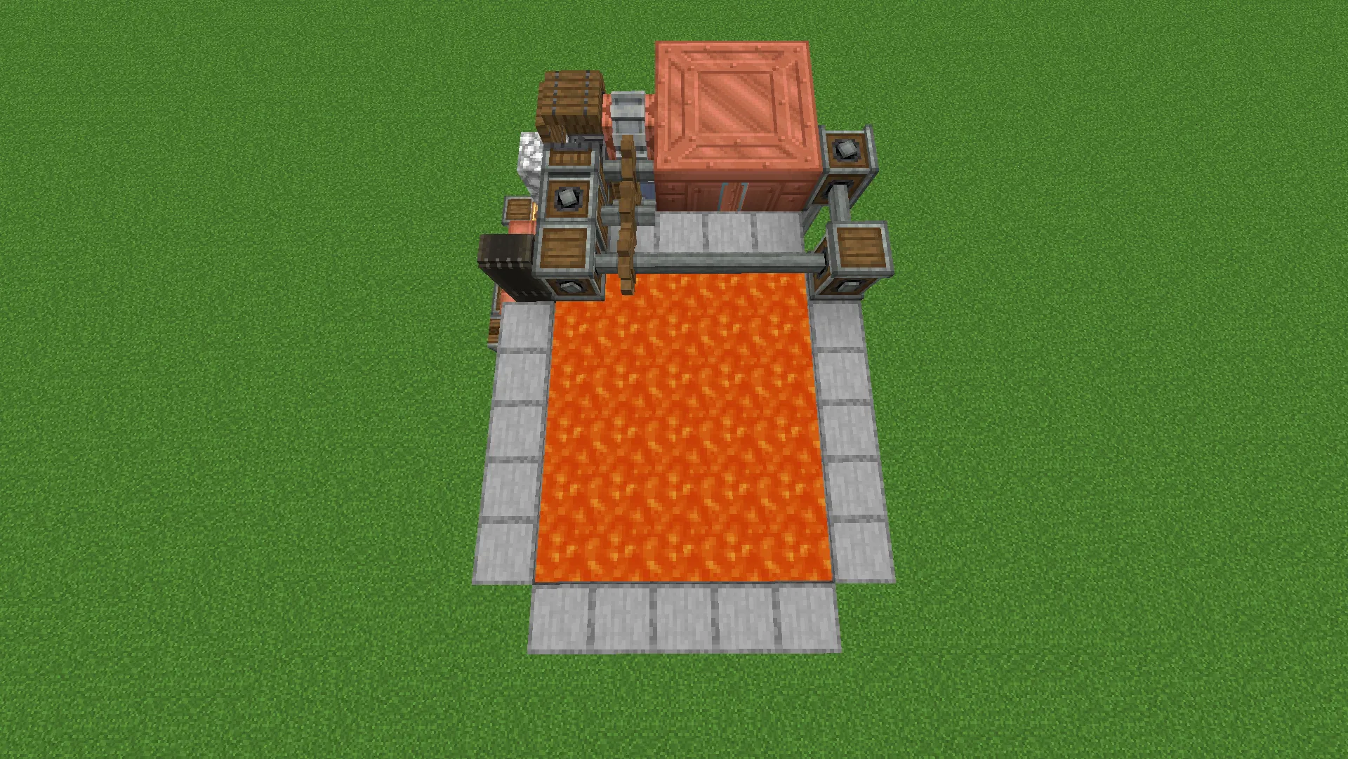 Sturdy Sheets Farm No Input Only Su Schematic Screenshots 1 Overhead view of a lava pool used for generating sturdy sheets