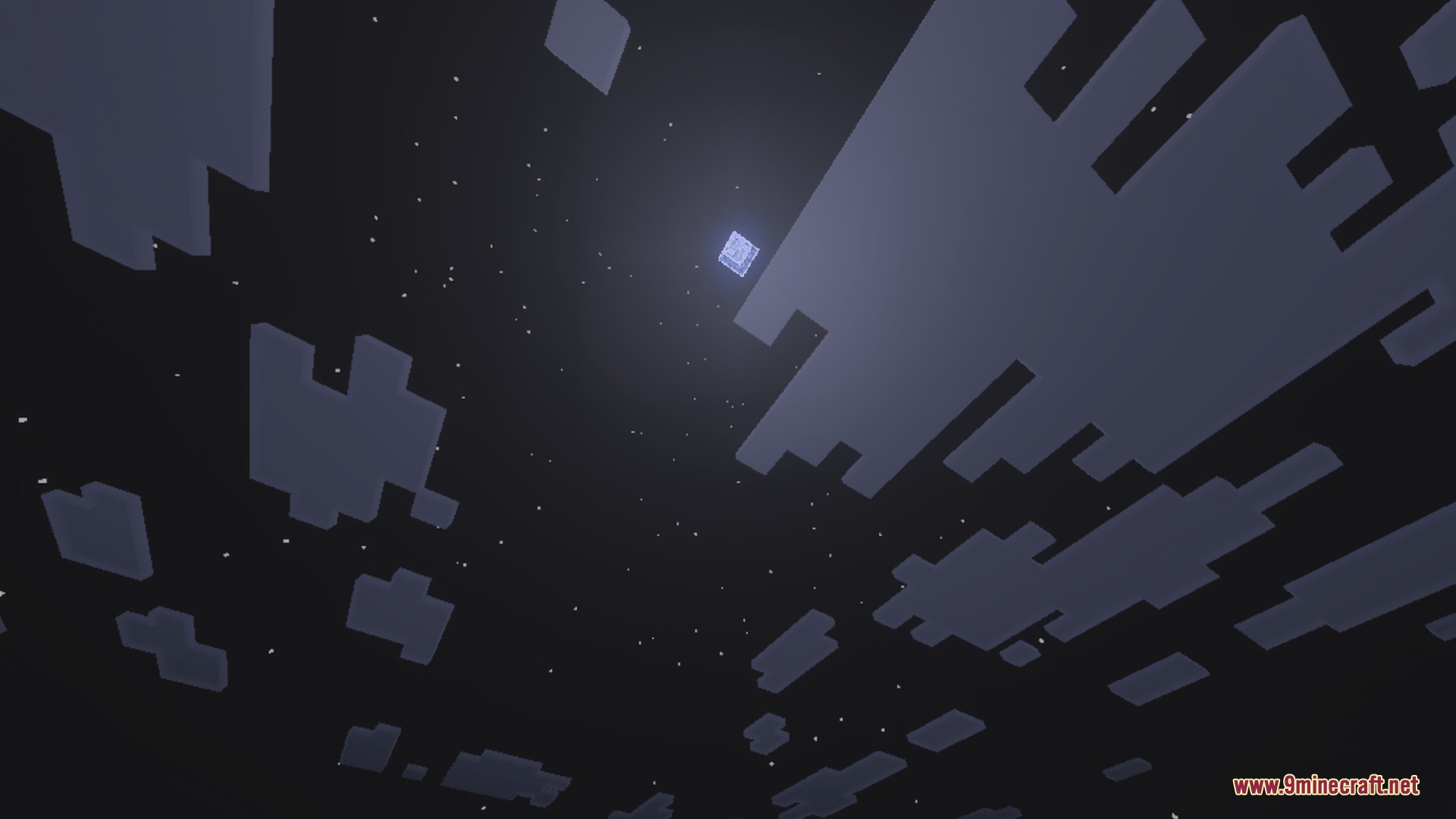 Stylista - Vibrant Visuals & RTX Shader Screenshot 6 The square moon shines through dark stylized clouds in the night sky