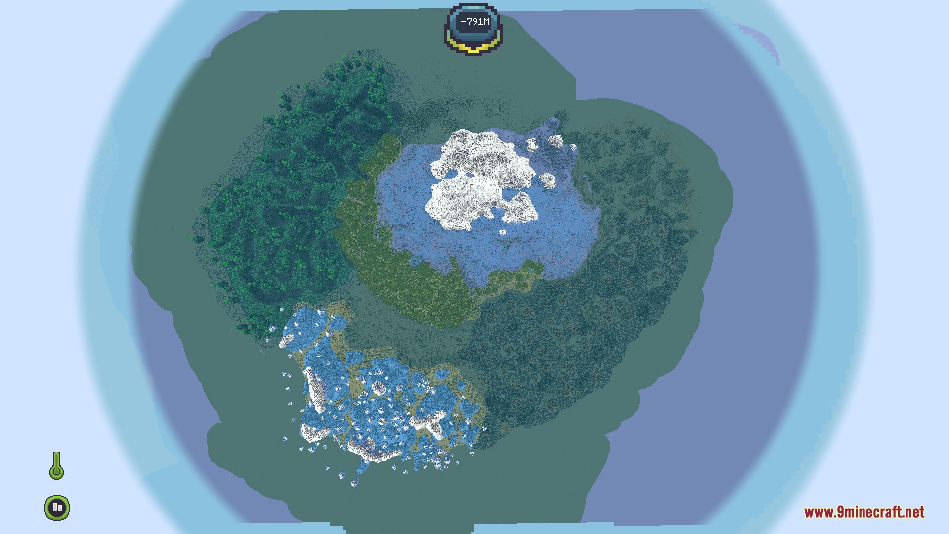 Subnautica After Zero Mod Screenshot 8 Overhead view of the custom map showing different biomes for underwater survival