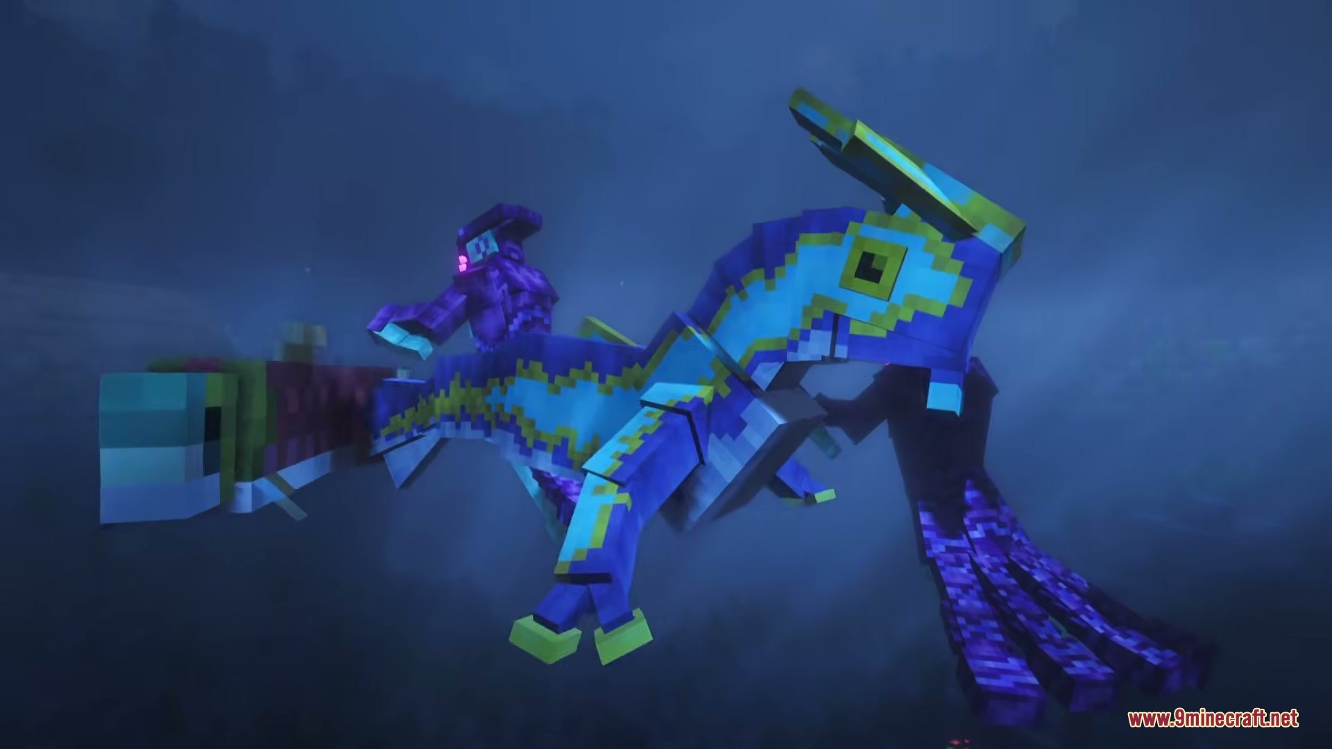 Subnautica Ember Mod Screenshot 7 A massive blue Ghost Leviathan swimming through the dark deep ocean