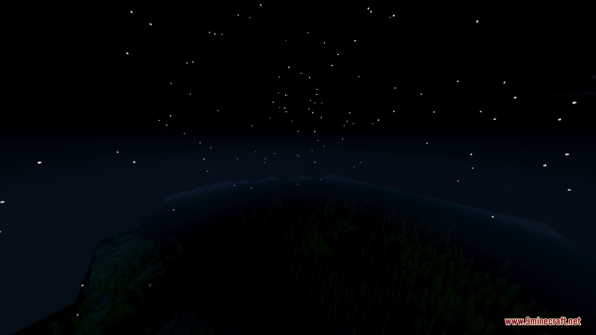 Summerset Visuals Shader Screenshot 3 A dark night sky filled with stars above a deep ocean biome