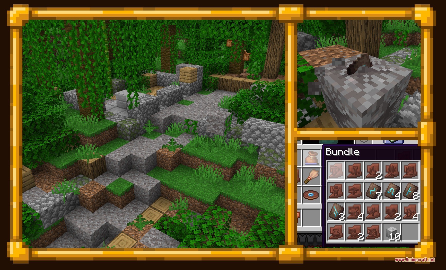 Survivor's Elegy Data Pack Screenshot 3 A bundle inventory showing various pottery sherds found within overgrown jungle ruins