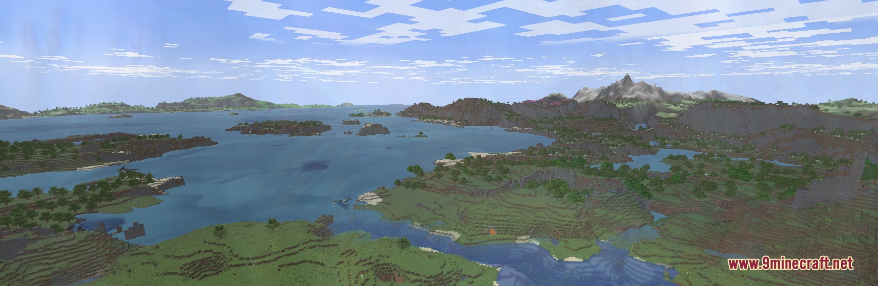 Swift Horizon Vistas Mod Screenshot 4 Distant mountains and biomes rendered using the Swift Horizon Vistas Mod