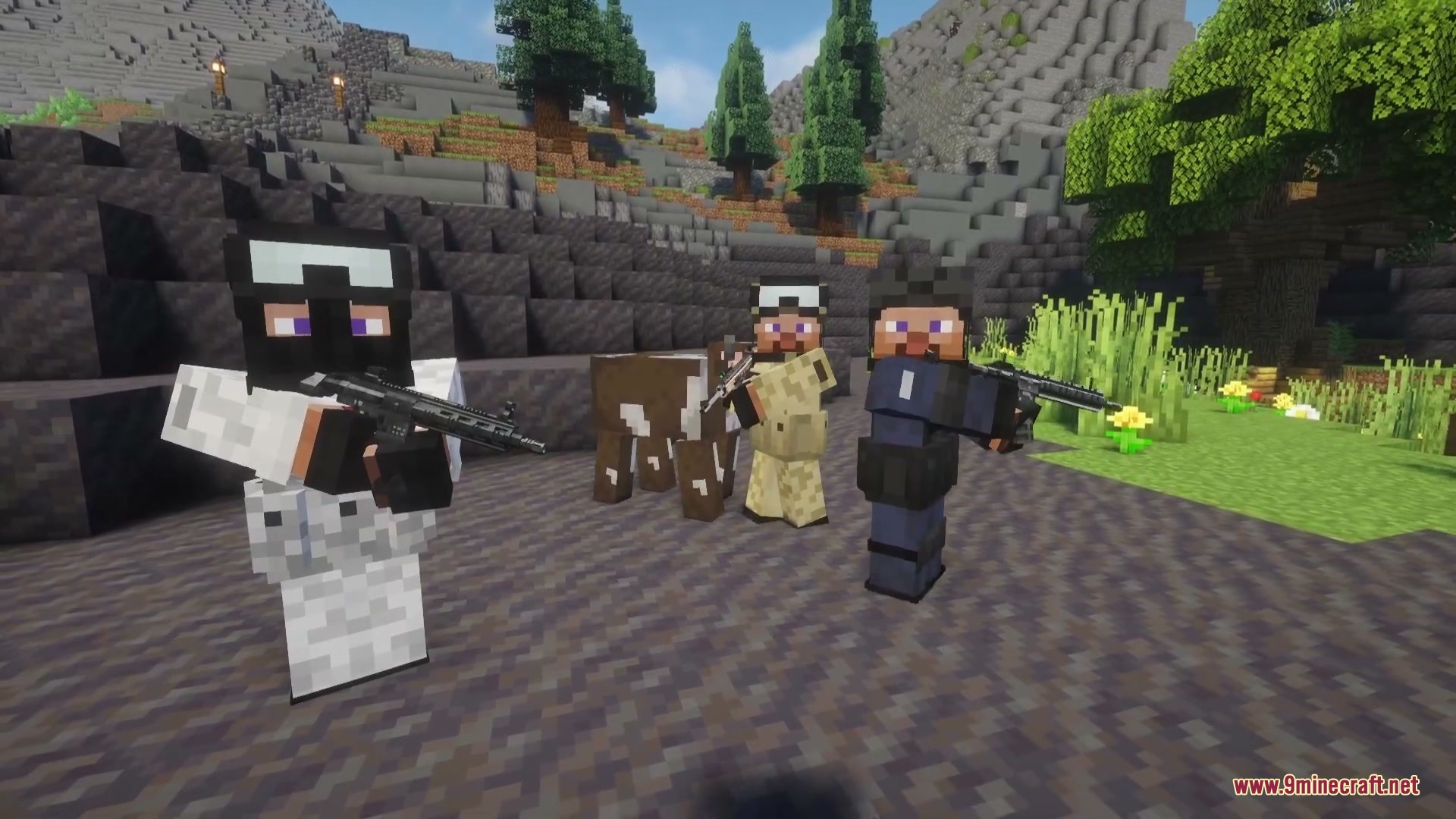 TACZ Biome Soldiers Mod (1.20.1) – Fight Armed Patrols and Hire Tactical — screenshot 2