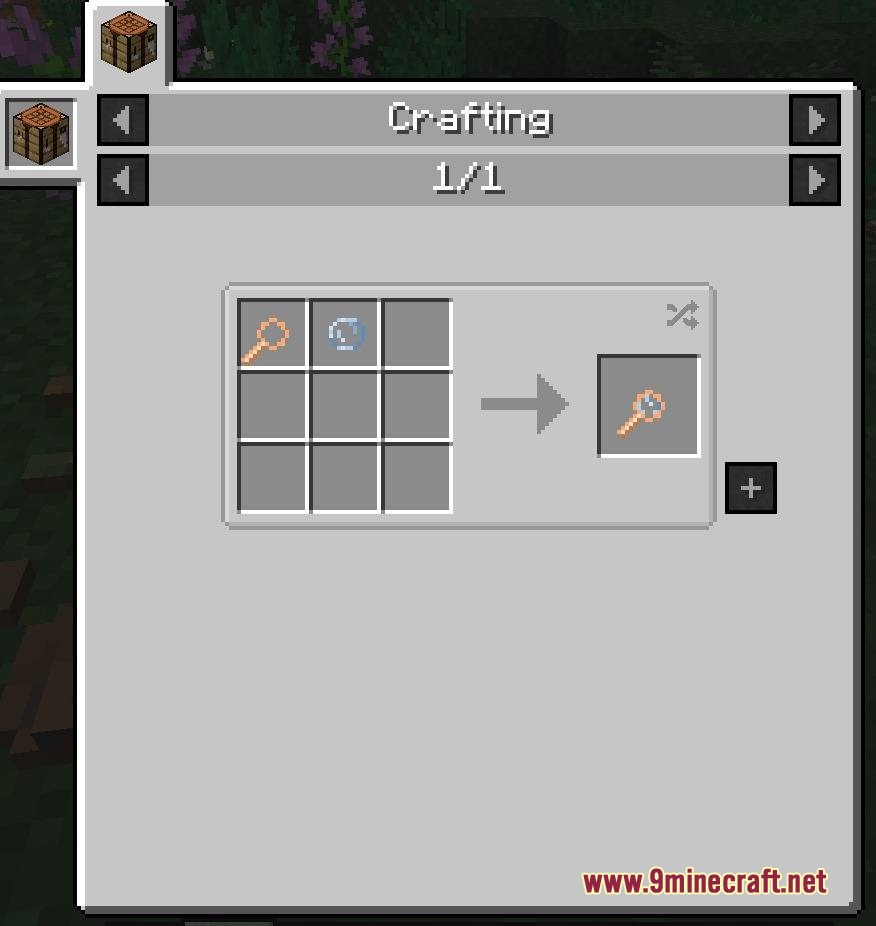 TFC Artisanal Mod Screenshot 6 Crafting recipe for a copper key using a mold and metal nugget