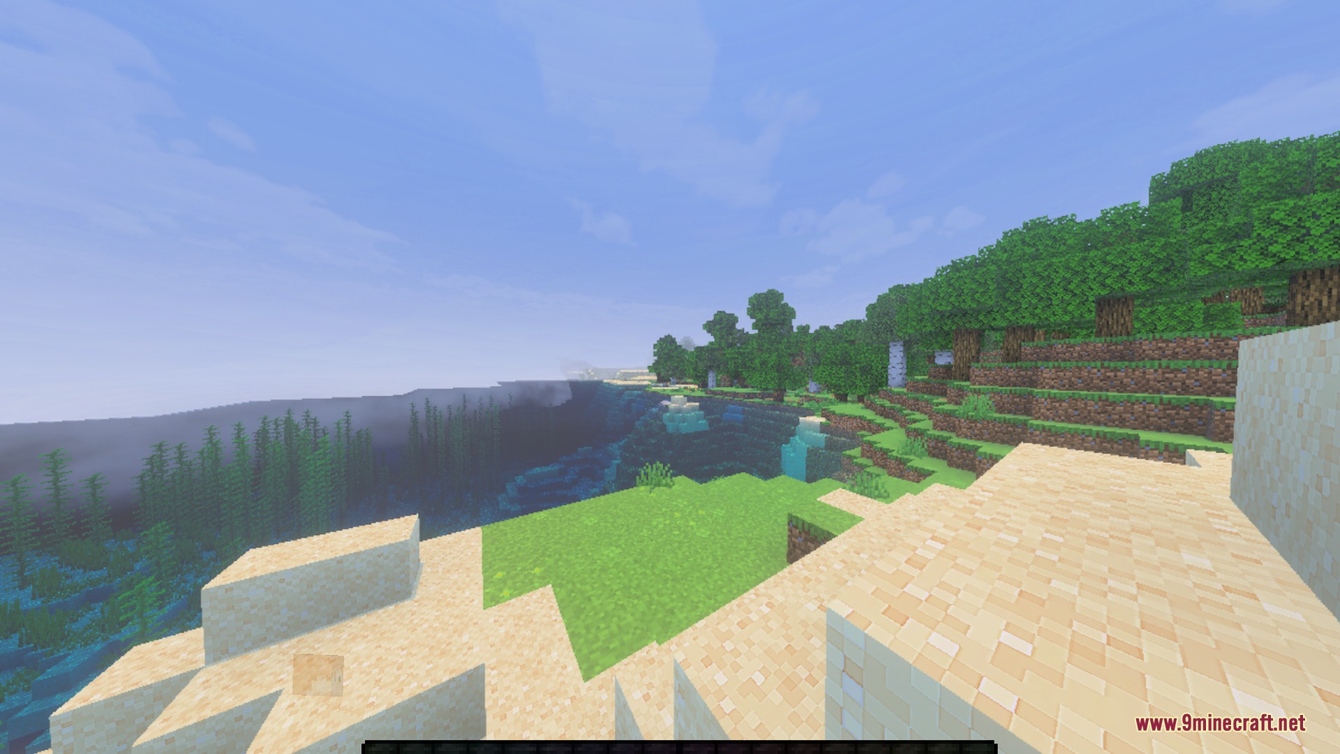 THE LAST TEXTURE Shader Screenshot 9 The Last Texture pack removes biome fog for a clear landscape view