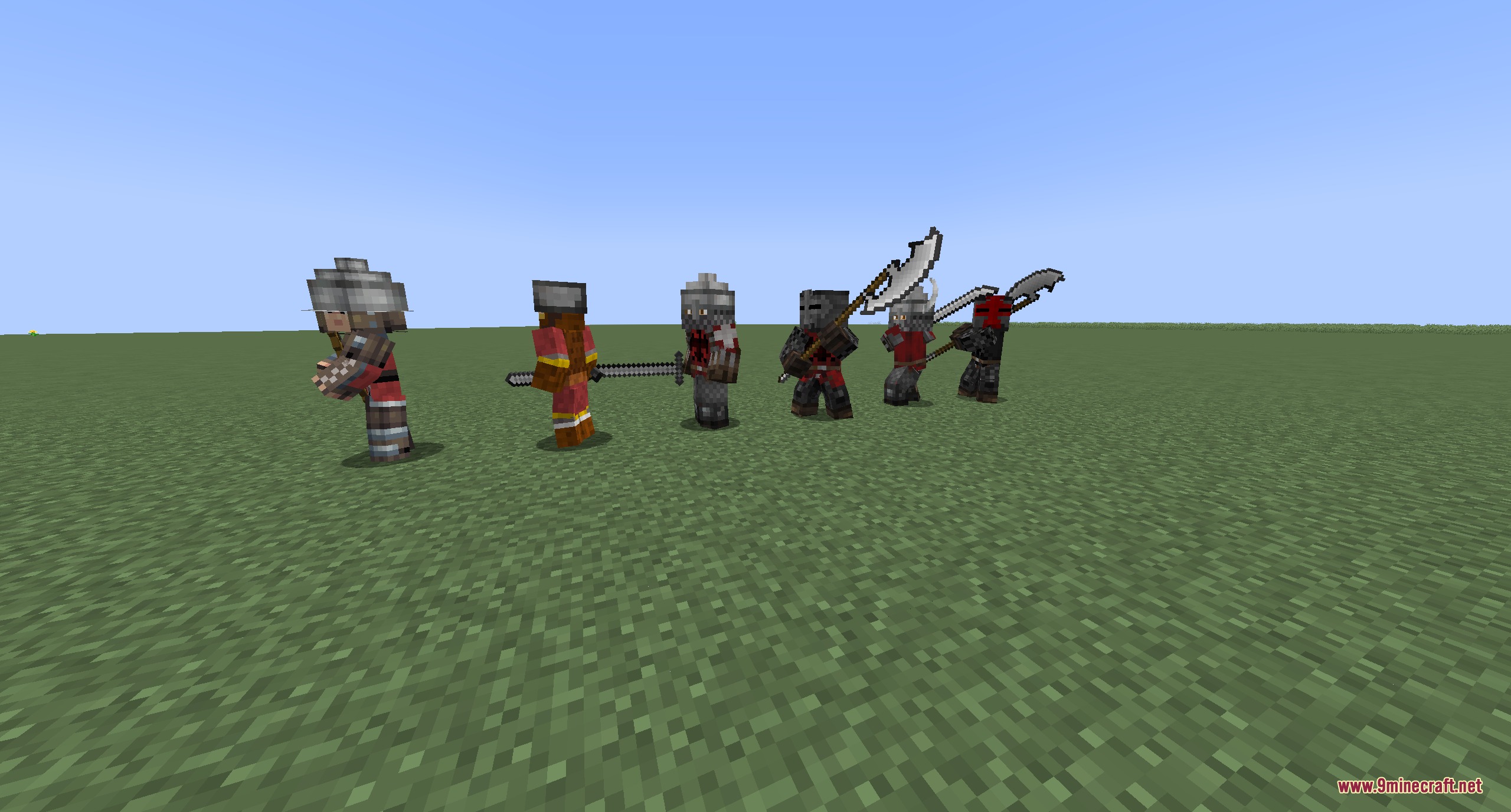 TKVM Enemies Mod Screenshot 1 TKVM Enemies Mod soldiers showcasing various medieval armor and weapons