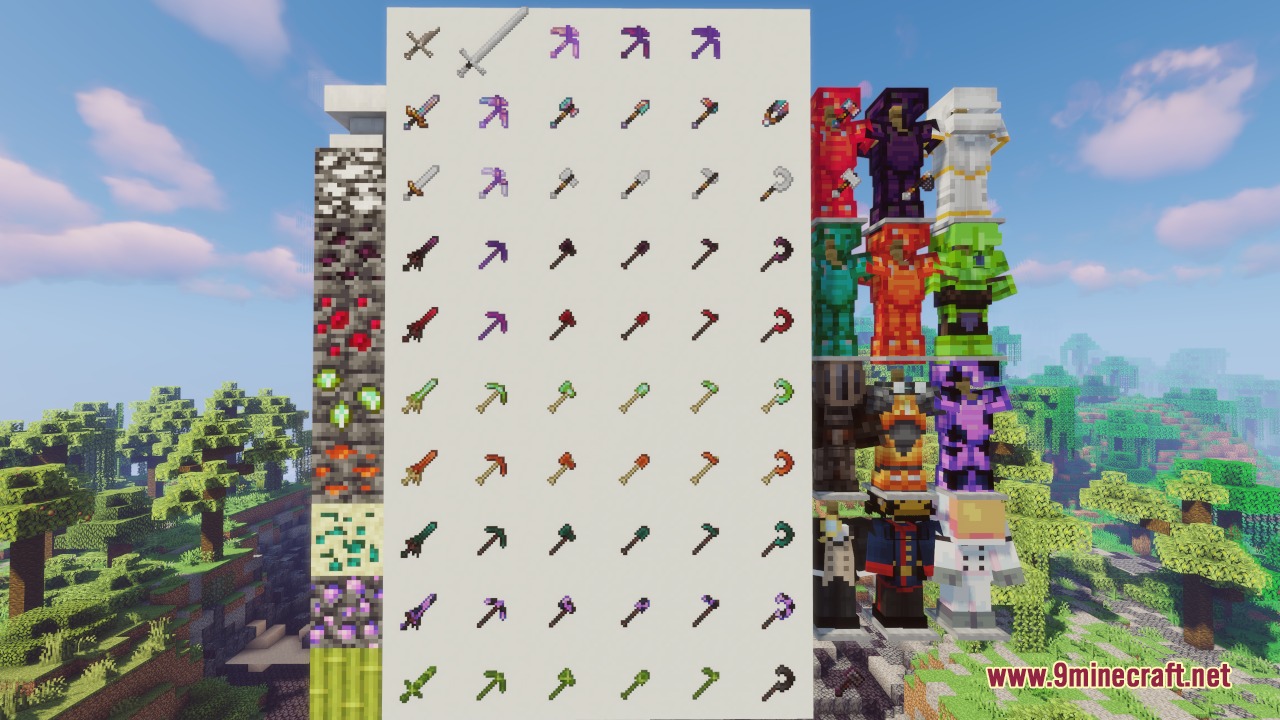 TLOTD Mod Screenshot 3 Showcase of new tool tiers and armor sets from the mod