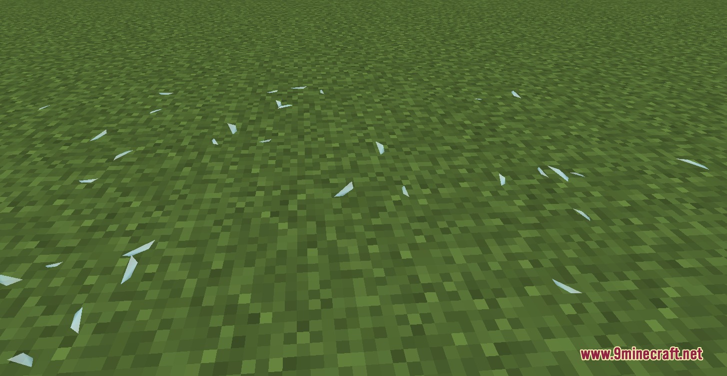 TaCZ Tactical Breaching Mod Screenshot 1 Small shards of broken glass scattered across the green grass floor