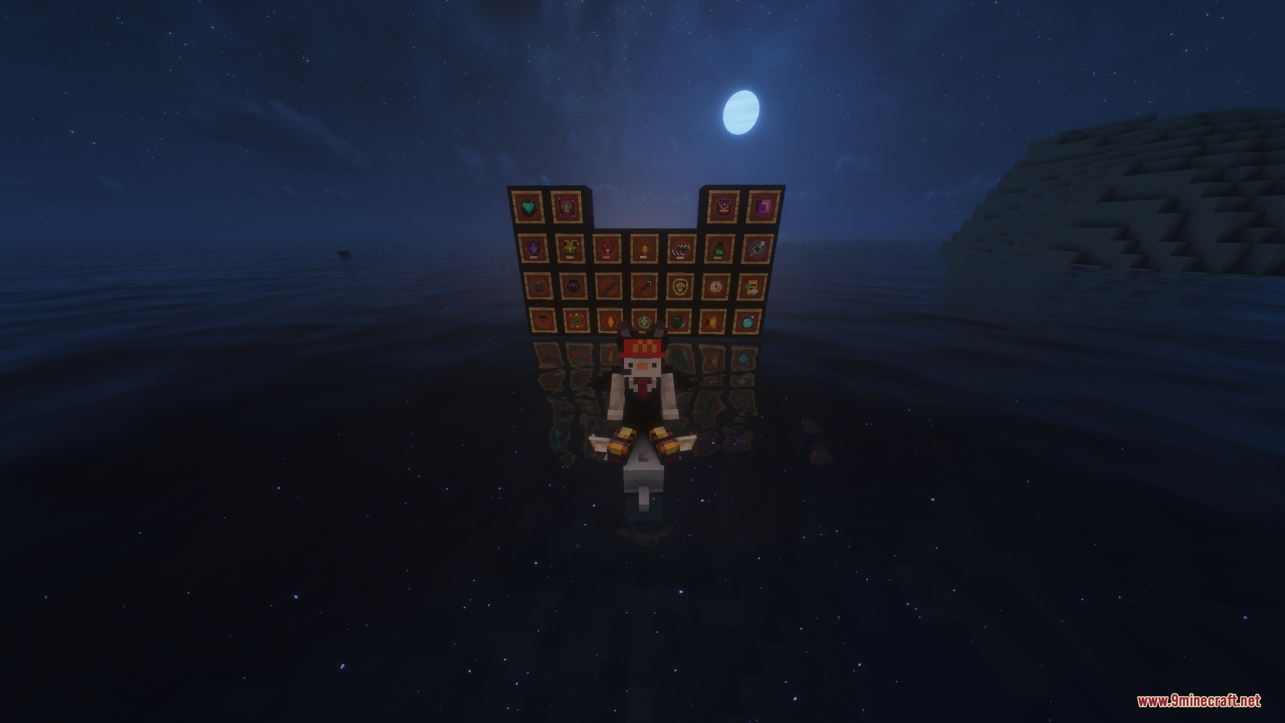 Tame Every Mob Mod Screenshot 4 A player showcasing a collection of upgrade items in item frames