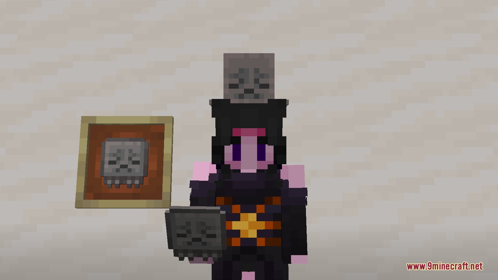 Tears & Cheers Ghast Revamp Resource Pack Screenshot 4 A player character wearing a ghast head and holding a ghast item