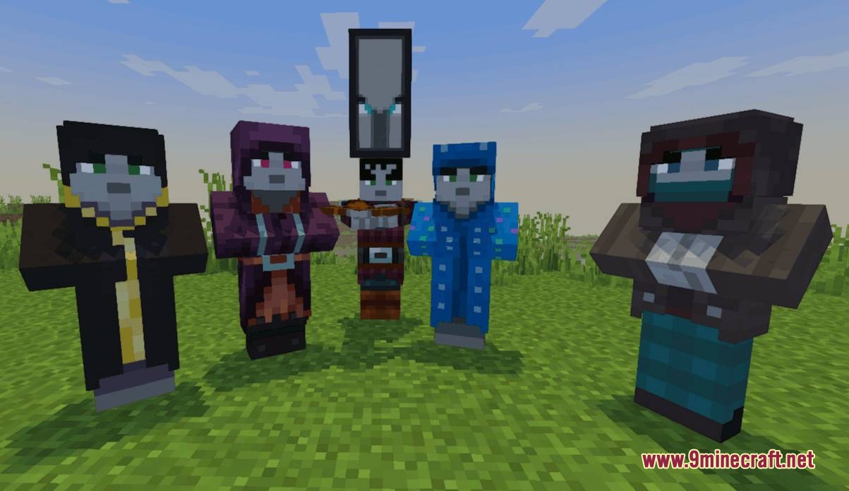 Terran Pillagers Resource Pack Screenshot 1 Terran Pillagers Resource Pack features five illager mobs with square heads