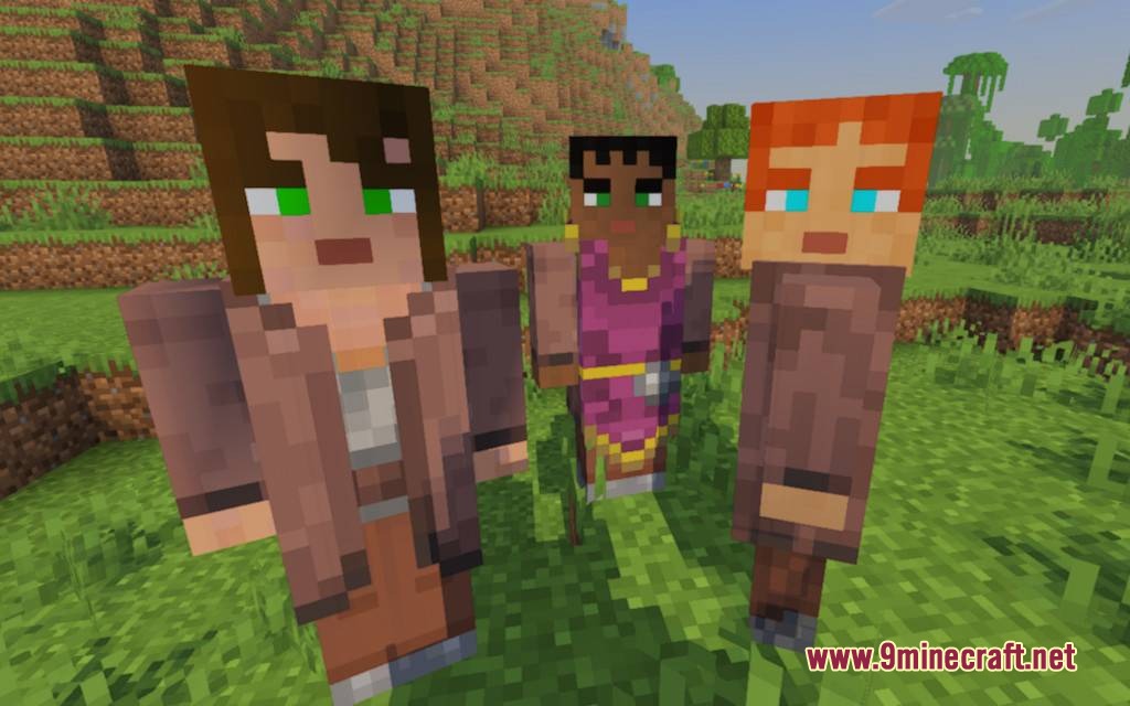 Terran Villagers Resource Pack Screenshot 3 Terran Villagers Resource Pack showing three villagers with player like models
