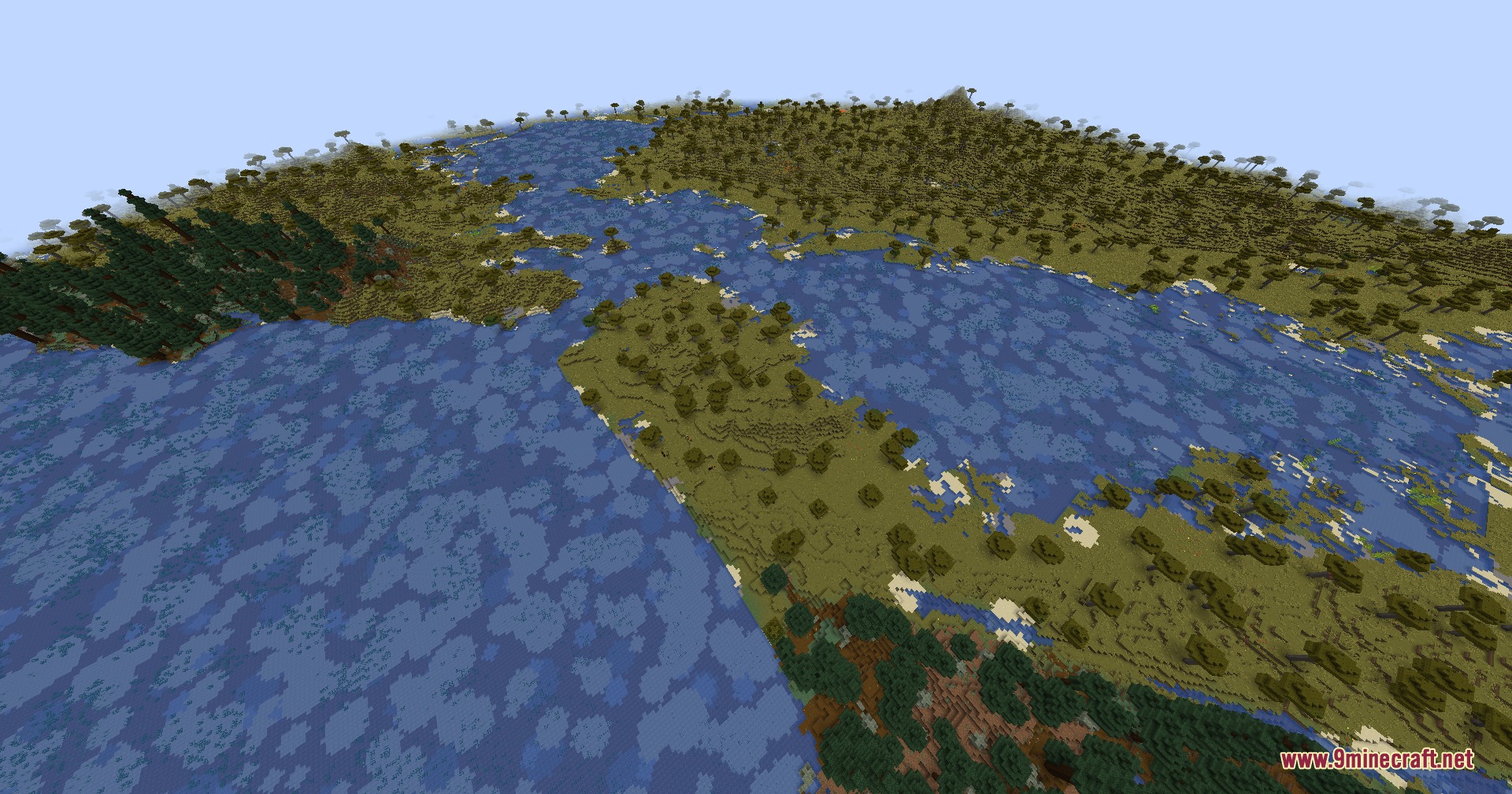 Terrarium Expanded Mod Screenshot 1 Terrarium Expanded Mod generates realistic Earth terrain with oceans and land biomes