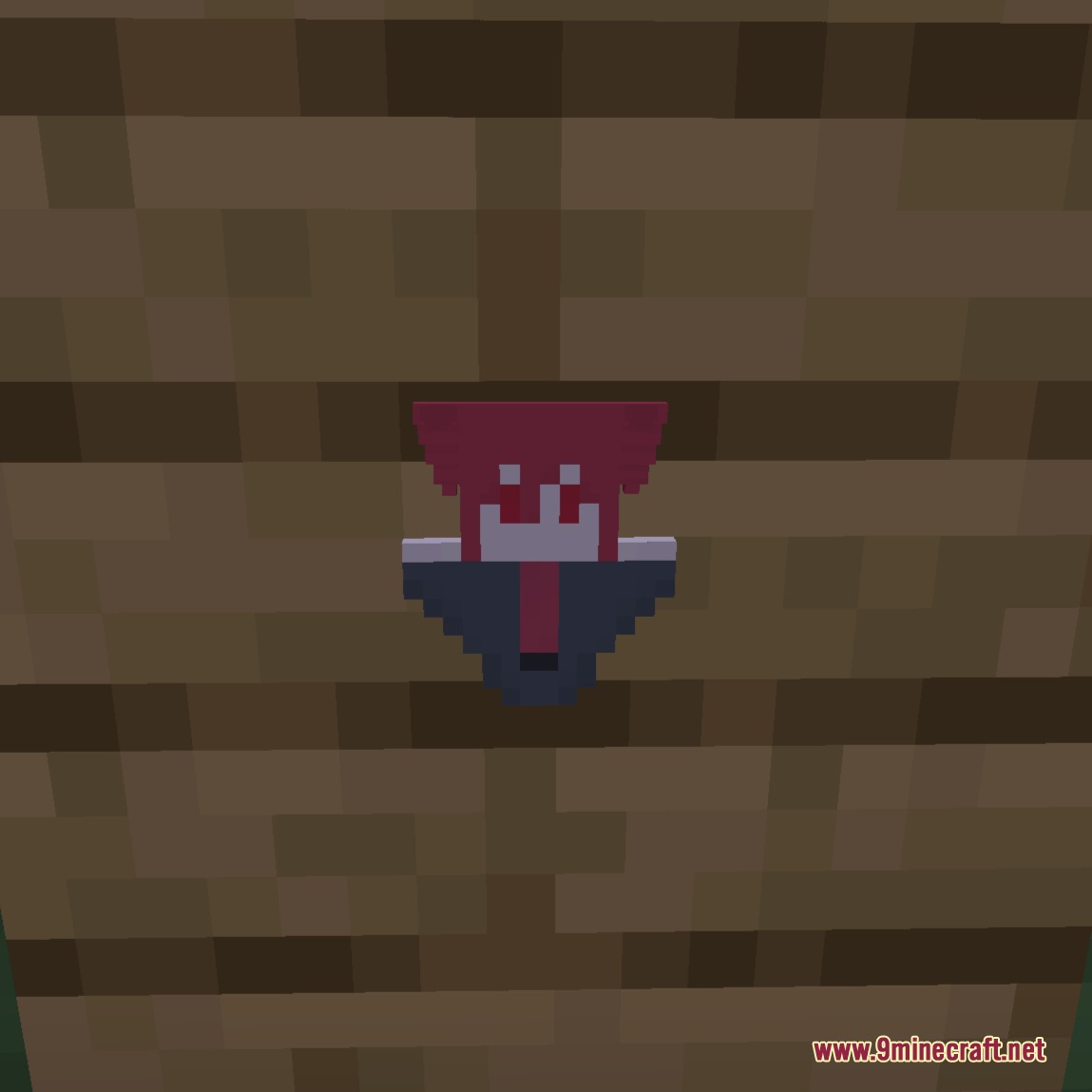 Tetoholic Resource Pack Screenshot 1 A custom Kasane Teto themed totem item placed on a dark wooden wall