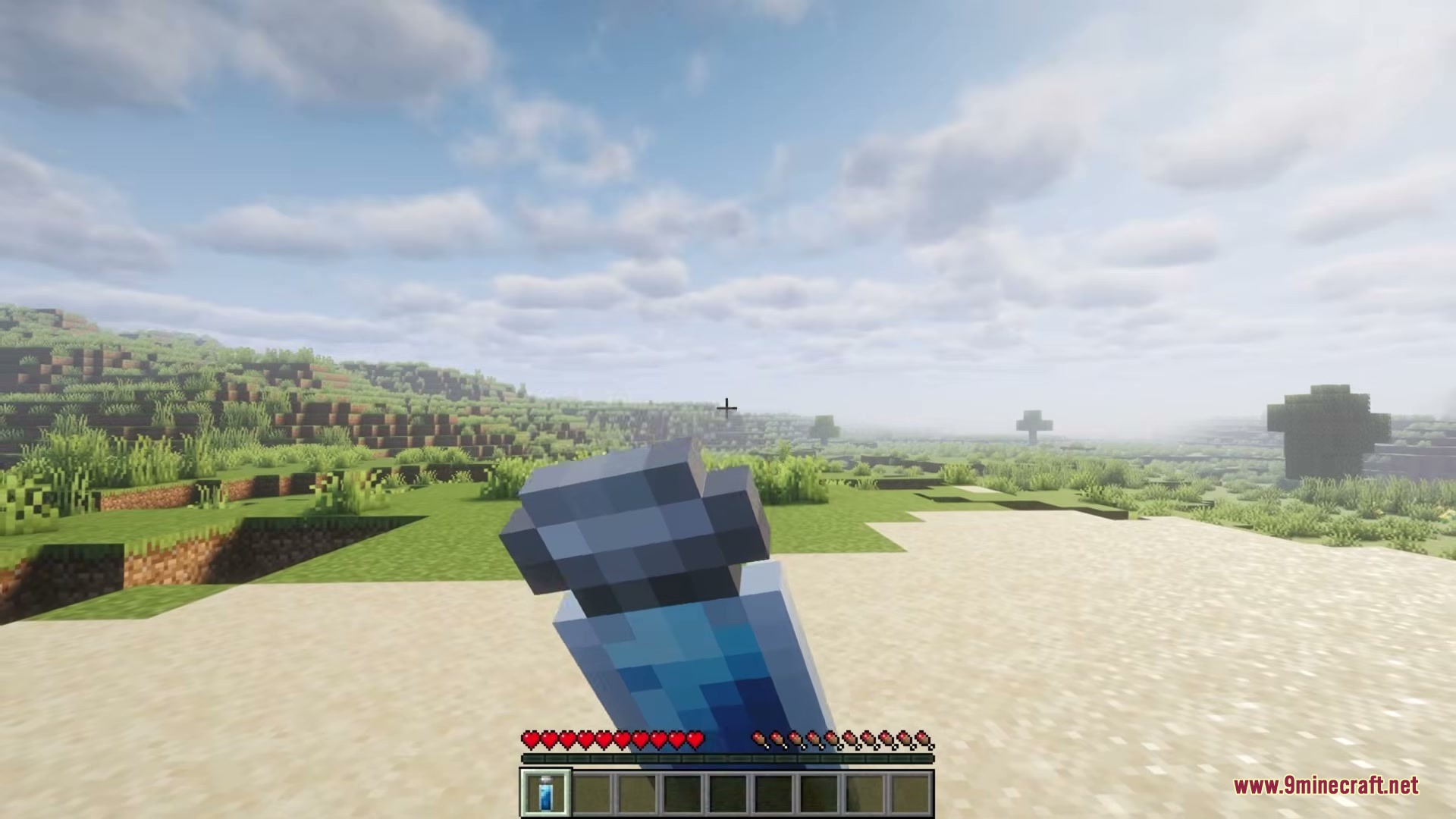 The Boys Unbalanced Mod Screenshot 12 Player holding a blue superpower serum bottle in first person view