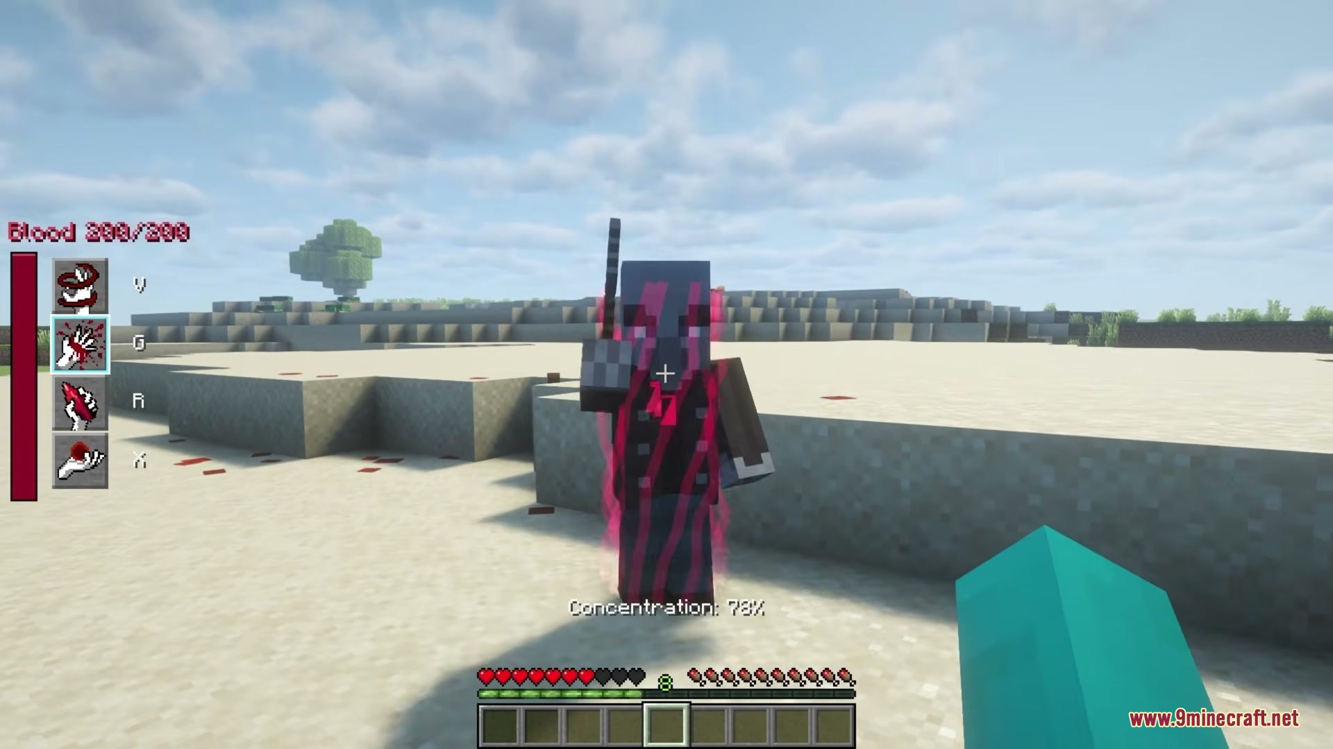 The Boys Unbalanced Mod Screenshot 16 Player targets an enemy mob with the blood manipulation concentration meter visible