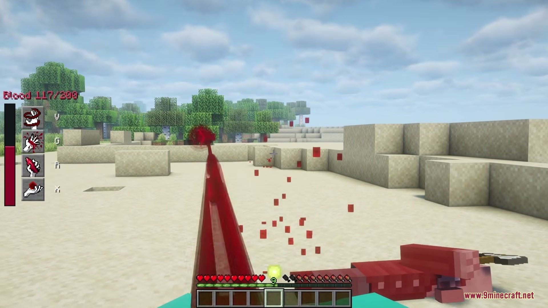 The Boys Unbalanced Mod Screenshot 19 Player using blood manipulation powers in a desert first person view
