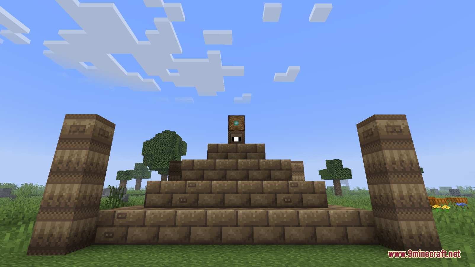 The Omega Altar structure from The Dulling Mod standing in a field