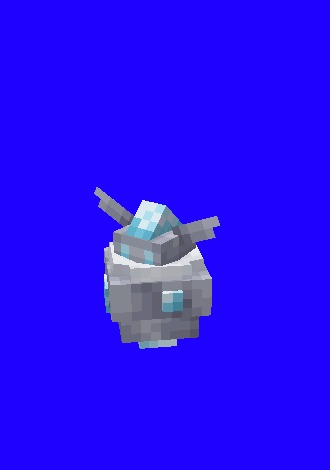 The Jewel Pokémon Data Pack Screenshot 10 A blocky Carbink model with blue crystals against a solid blue background