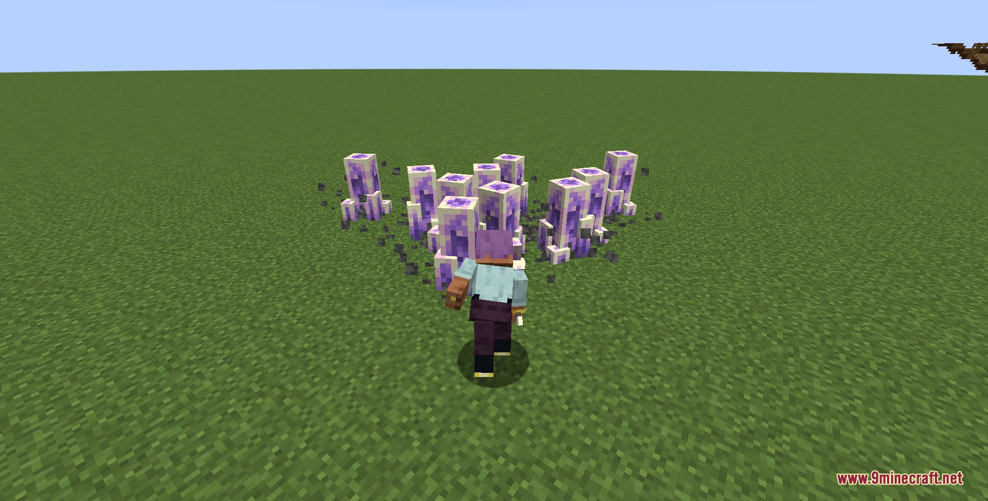 The Mango New Advent Mod Screenshot 5 A player character performing a shockwave attack with purple amethyst crystals