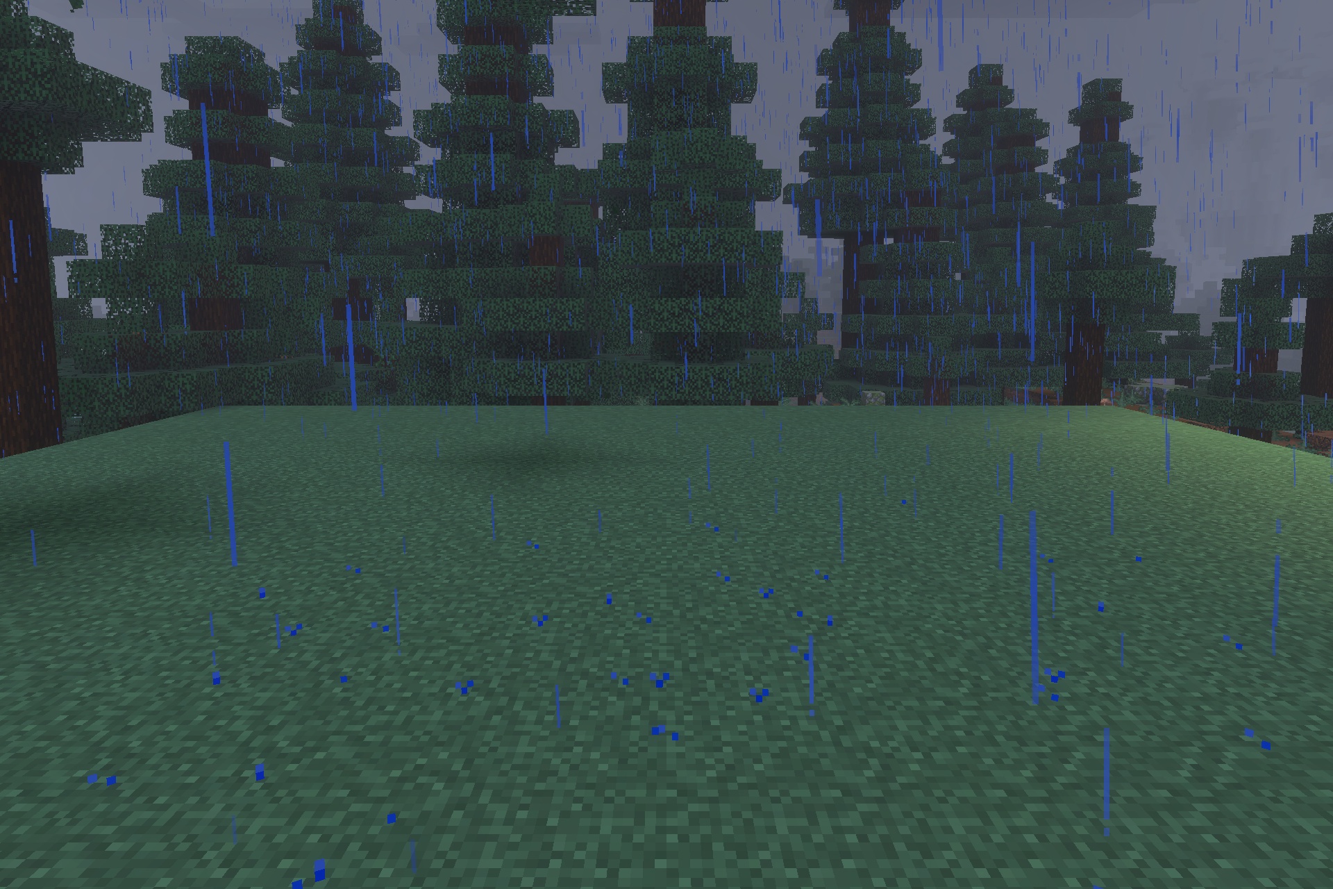 The Mimicer Patch FR Addon Screenshot 2 The Mimicer creature hides among trees while watching the player in the rain