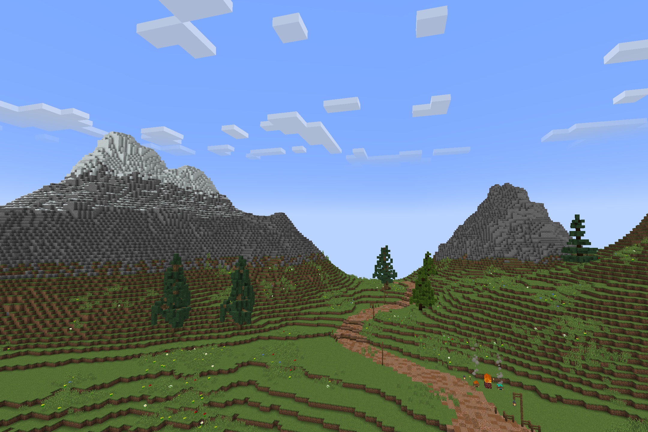 The Original Work Resource Pack Screenshot 3 Original Work Resource Pack brings classic textures to this scenic mountain landscape