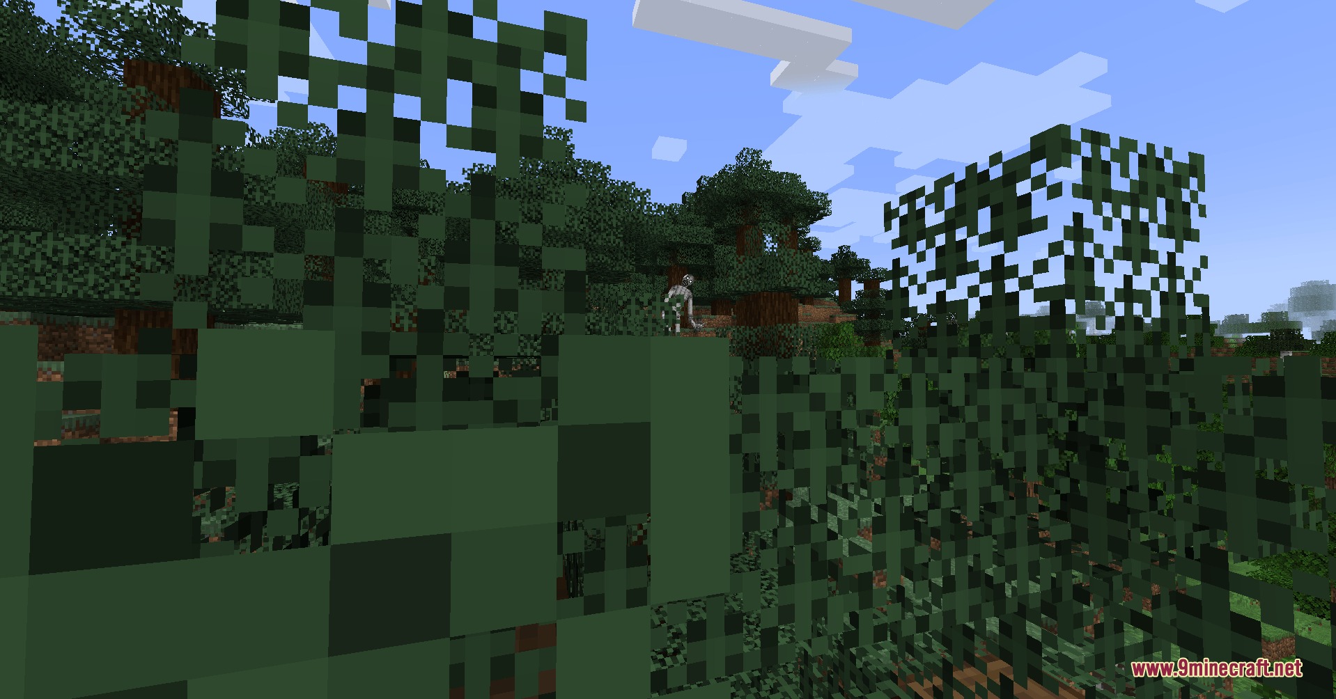 The Rake the Nightmare of the Forest Mod Screenshot 5 The Rake stalks the player from behind trees in the dense forest
