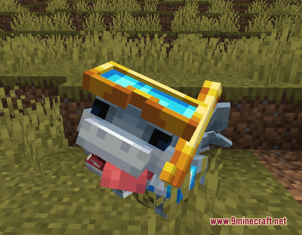 Tidal Crawler Companion Mod Screenshot 3 Jeff the Landshark wearing yellow goggles and sticking his tongue out