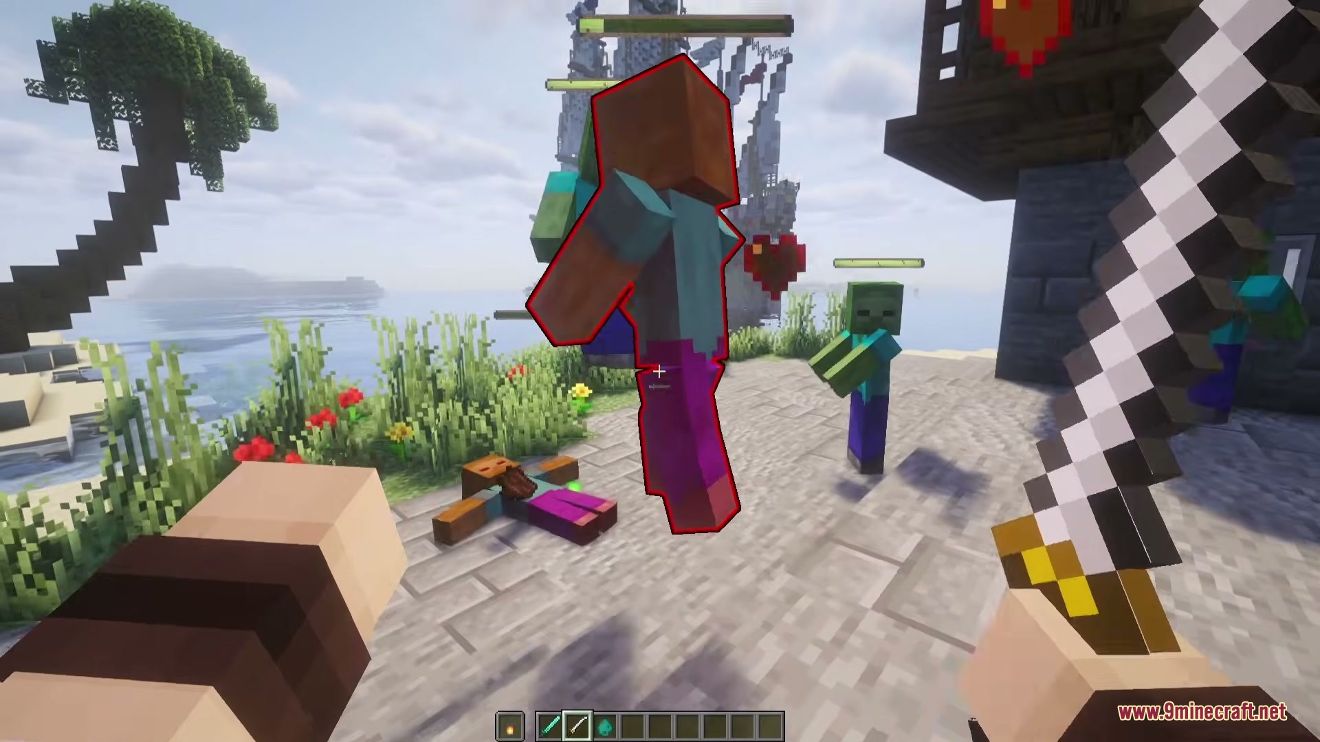 Tijon's Epic Punchy EF Punchy Mod Screenshot 6 The player attacks a zombie while another lies defeated on the ground