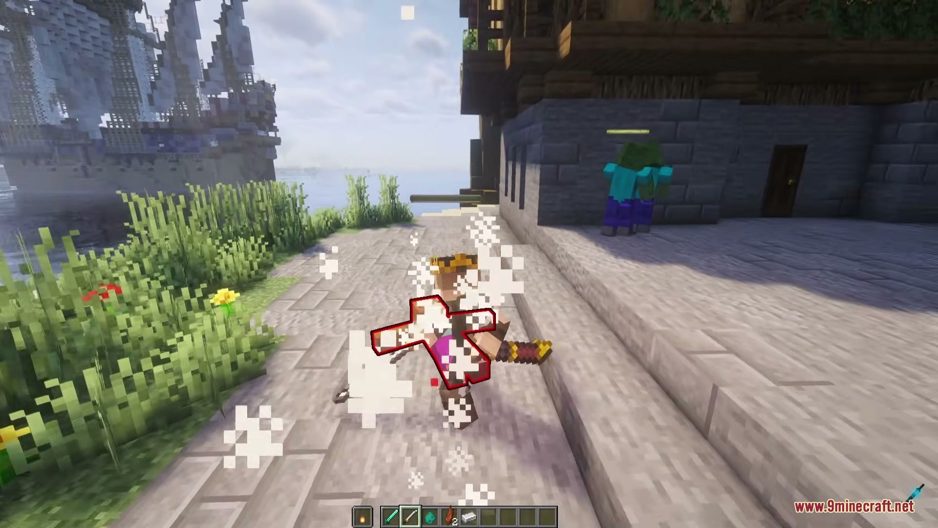 Tijon's Epic Punchy EF Punchy Mod Screenshot 7 Player character performing a combat move against a zombie in third person view
