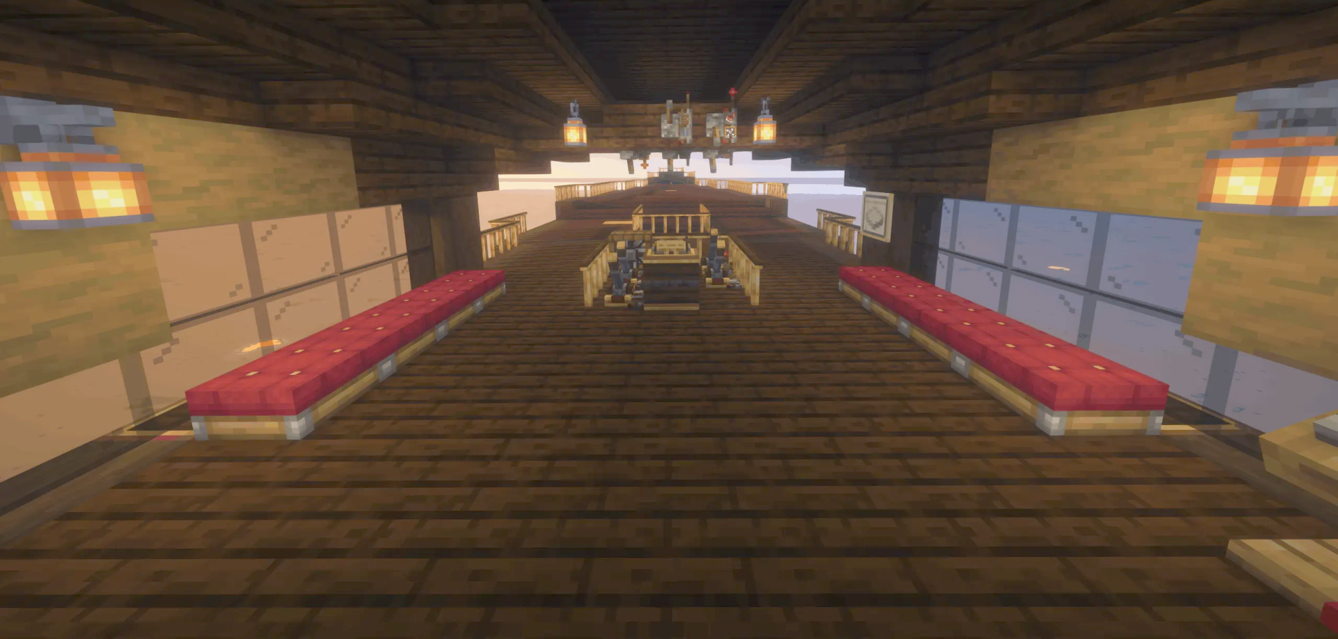 Toboggan Incarnate 365 M S Airship Schematic Screenshots 2 Interior view of the Toboggan Incarnate airship with red cushioned benches