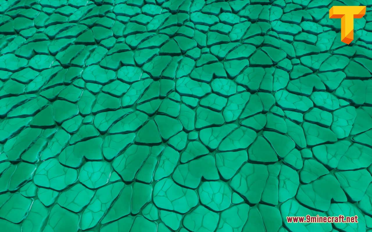 Toon Craft JE a Wonderfully Adorable Texture Pack Resource Pack Screenshot 8 Green cracked stone texture with a polished and vibrant stylized cartoon look