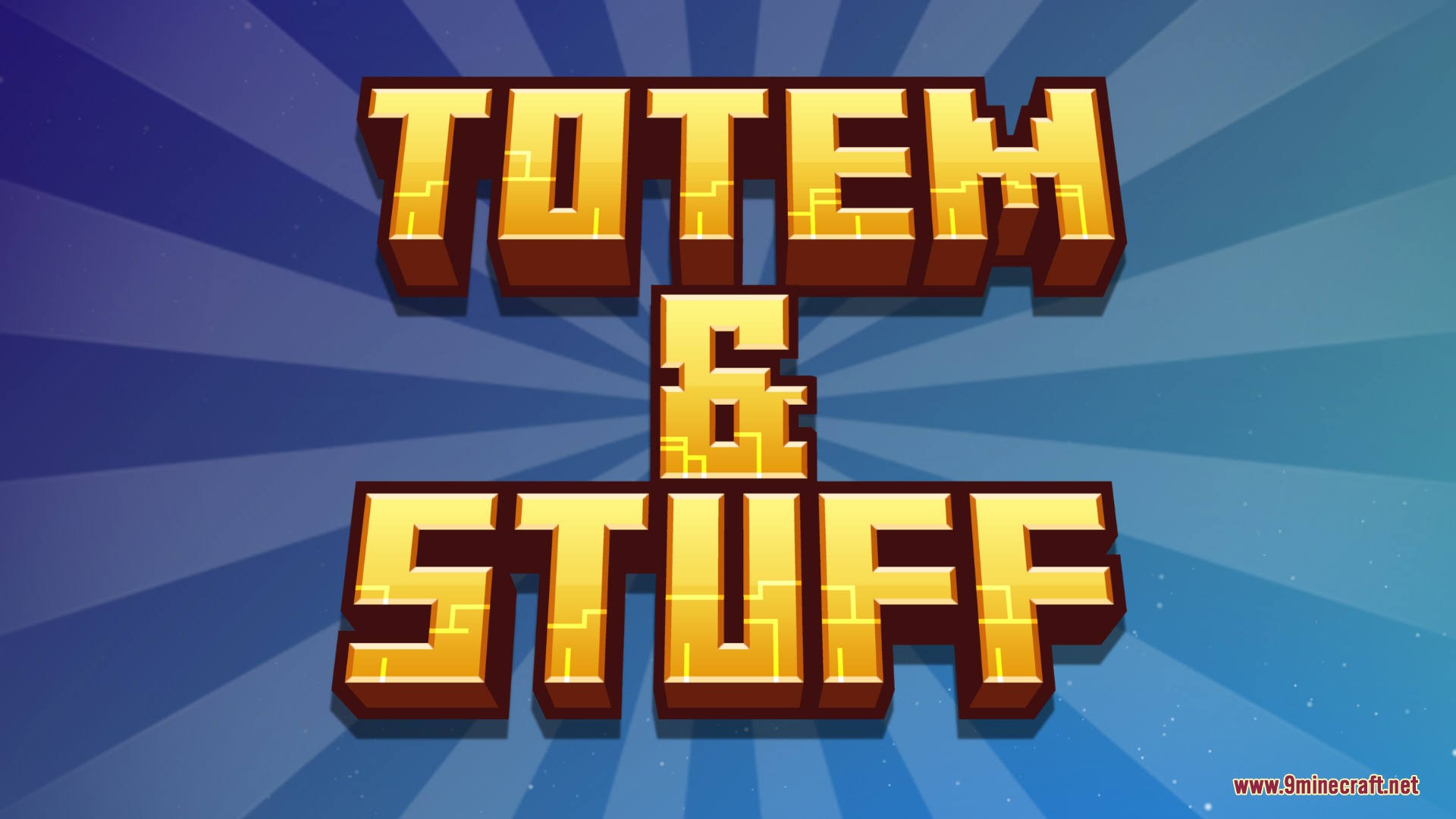 Totem & Stuff Resource Pack Screenshot 1 Title screen for Totem and Stuff resource pack with golden blocky letters