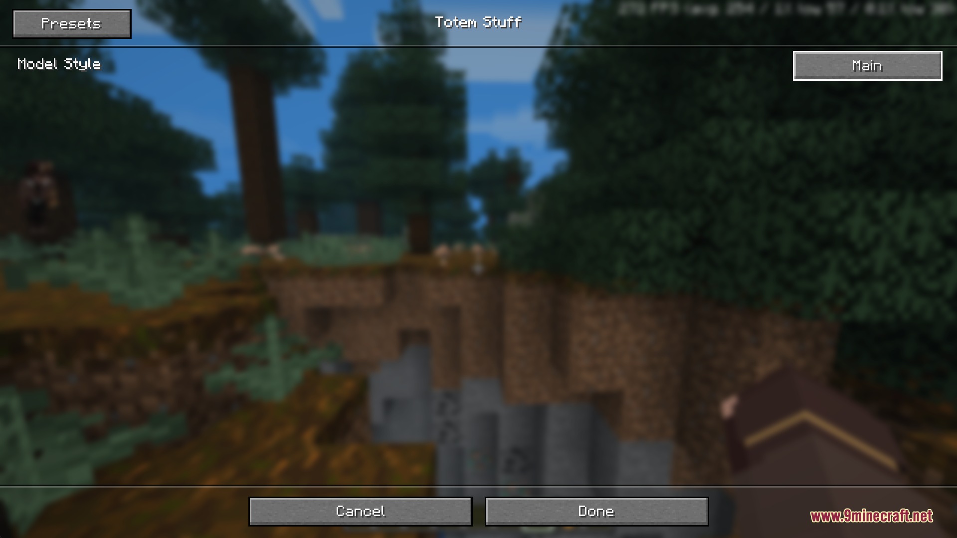 Totem & Stuff Resource Pack Screenshot 7 Minecraft user interface menu for selecting model styles in Totem Stuff resource pack