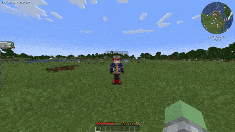 Trainers 201 Data Pack Screenshot 1 Ash Ketchum trainer NPC standing in a vast green field in Minecraft