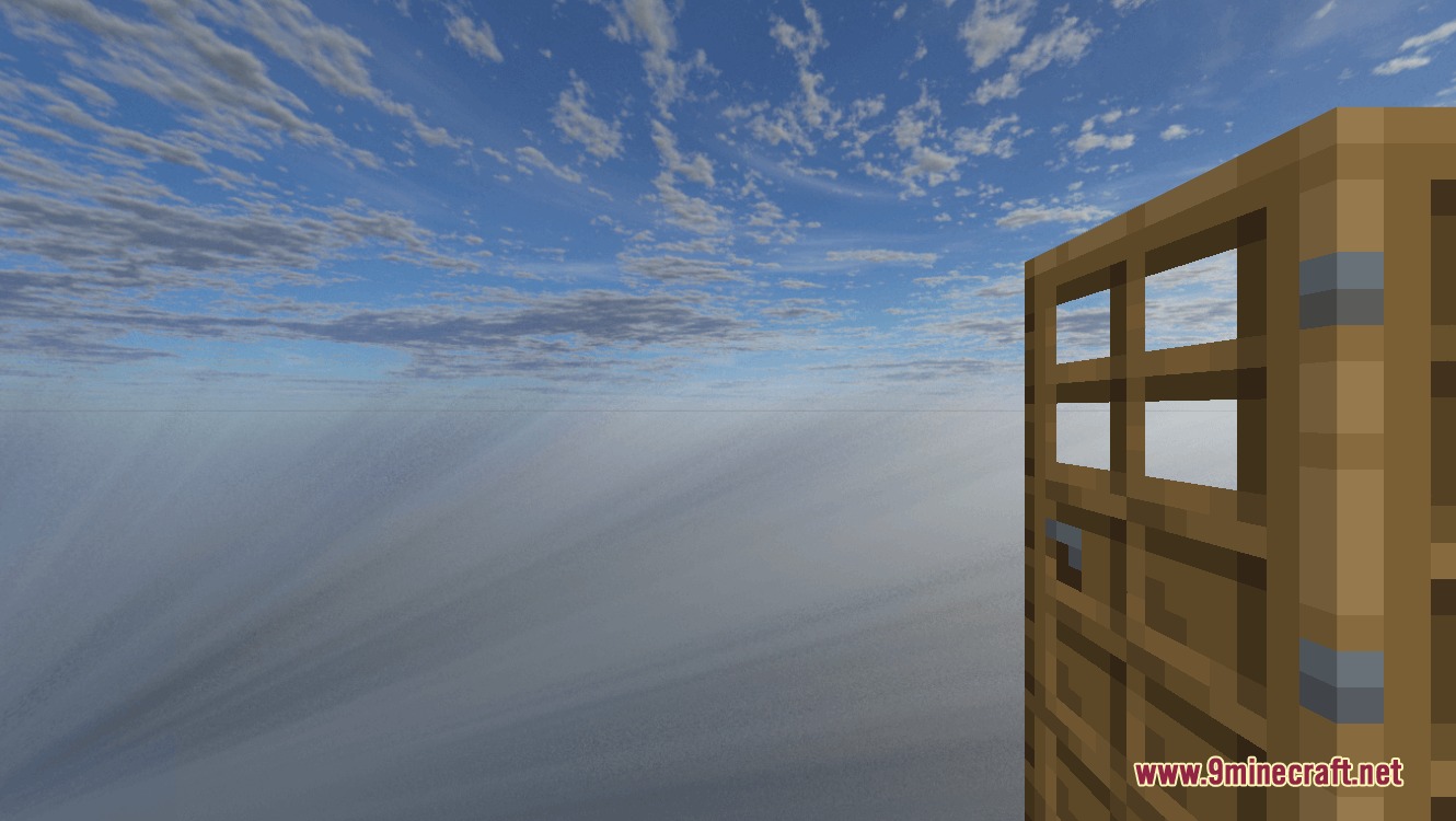 Close up view of a 3D oak door model against the sky