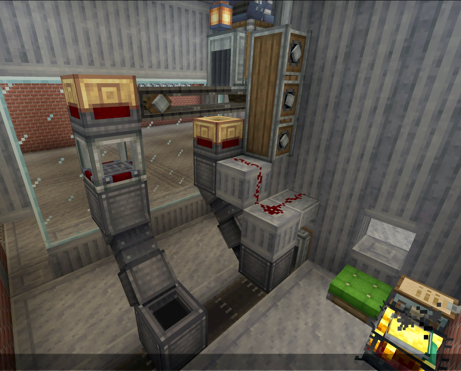 Turpentine Factory Schematic Screenshots 1 Industrial machinery with belts and chutes for processing items in a factory