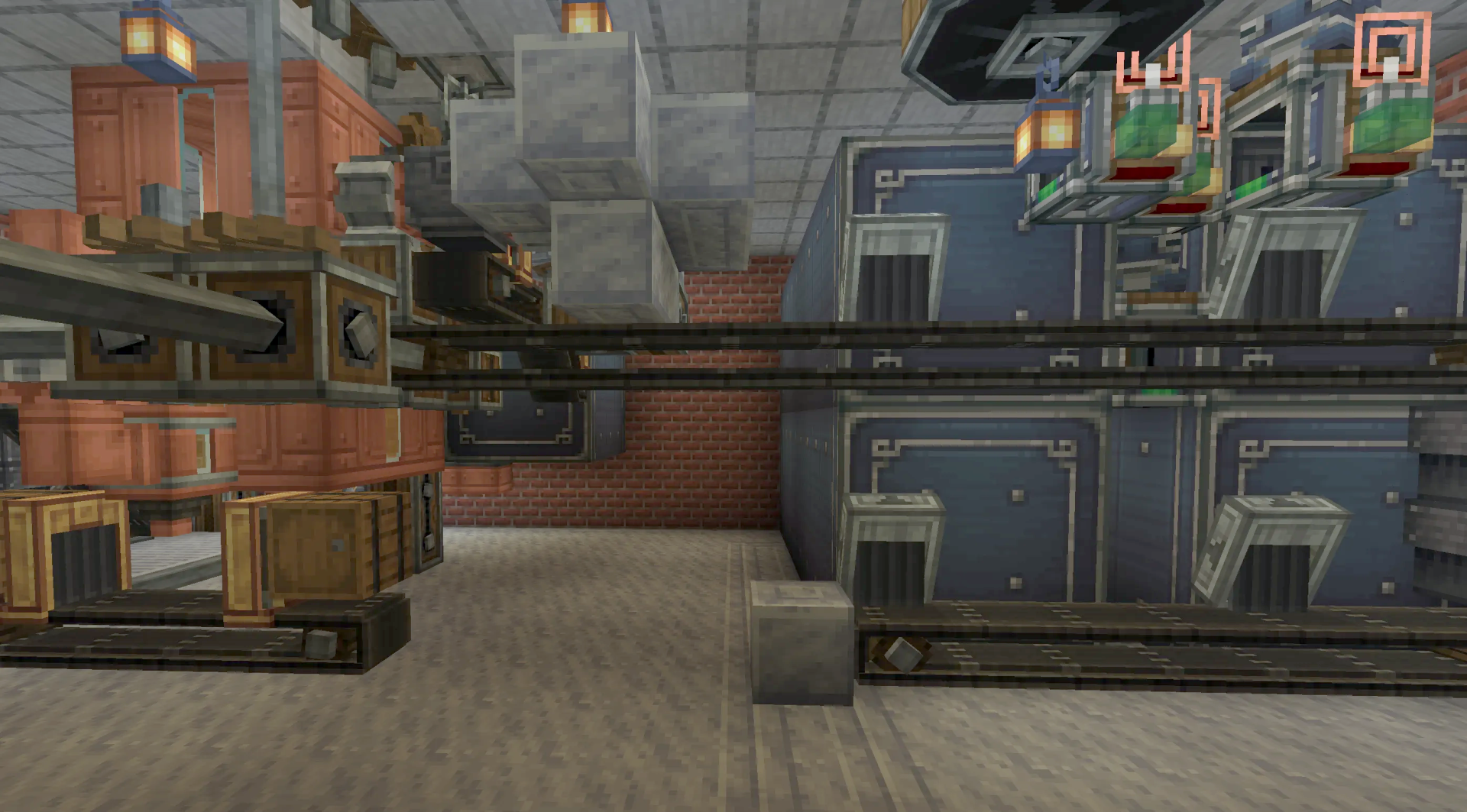 Turpentine Factory Schematic Screenshots 3 Industrial machinery and conveyor belts processing materials inside a large factory room