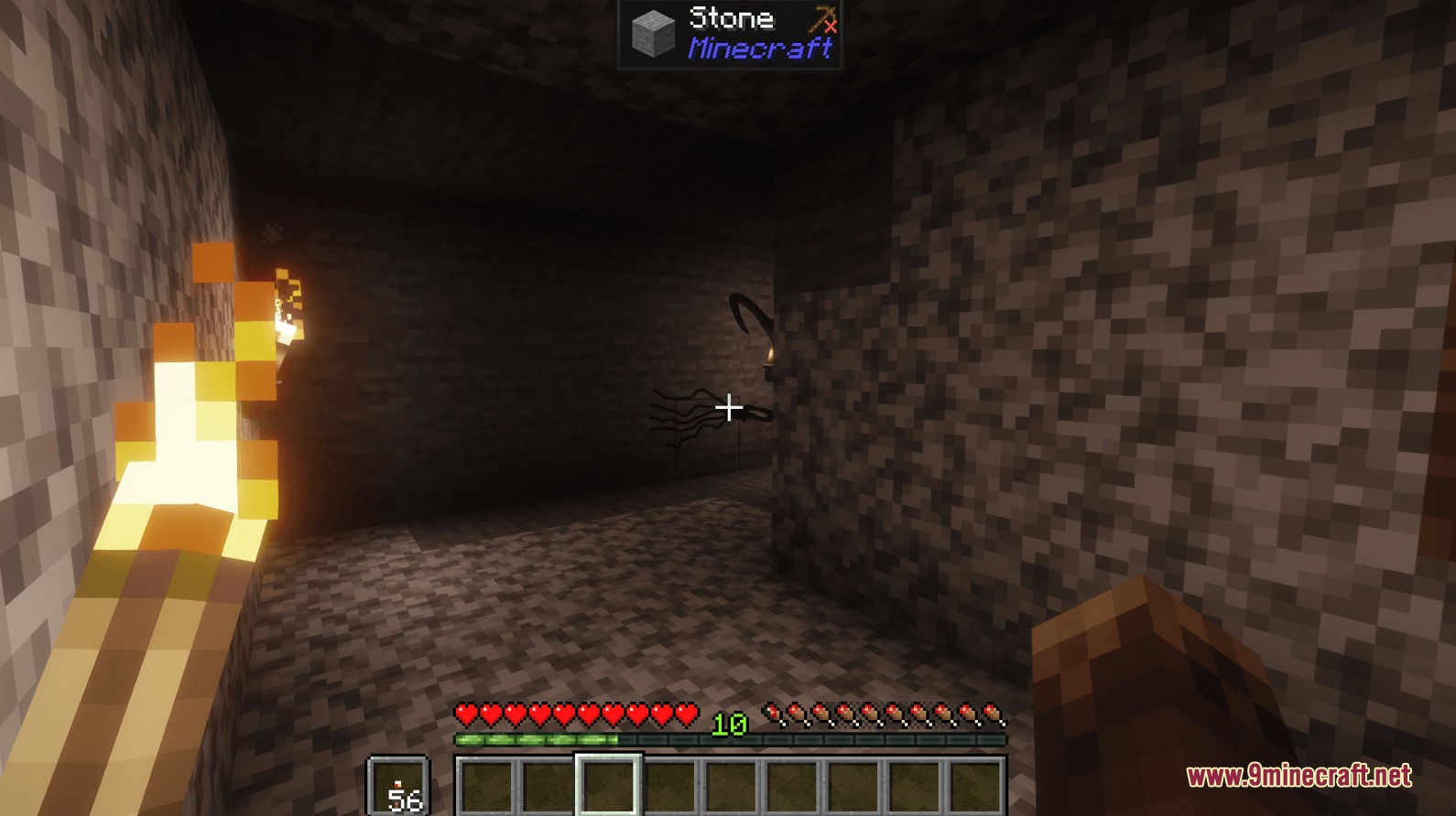 Twixxel Stalker Reimagined Main Modpack is by Skyethefox Mod Screenshot 4 First person view of a player spotting a creepy monster in a tunnel
