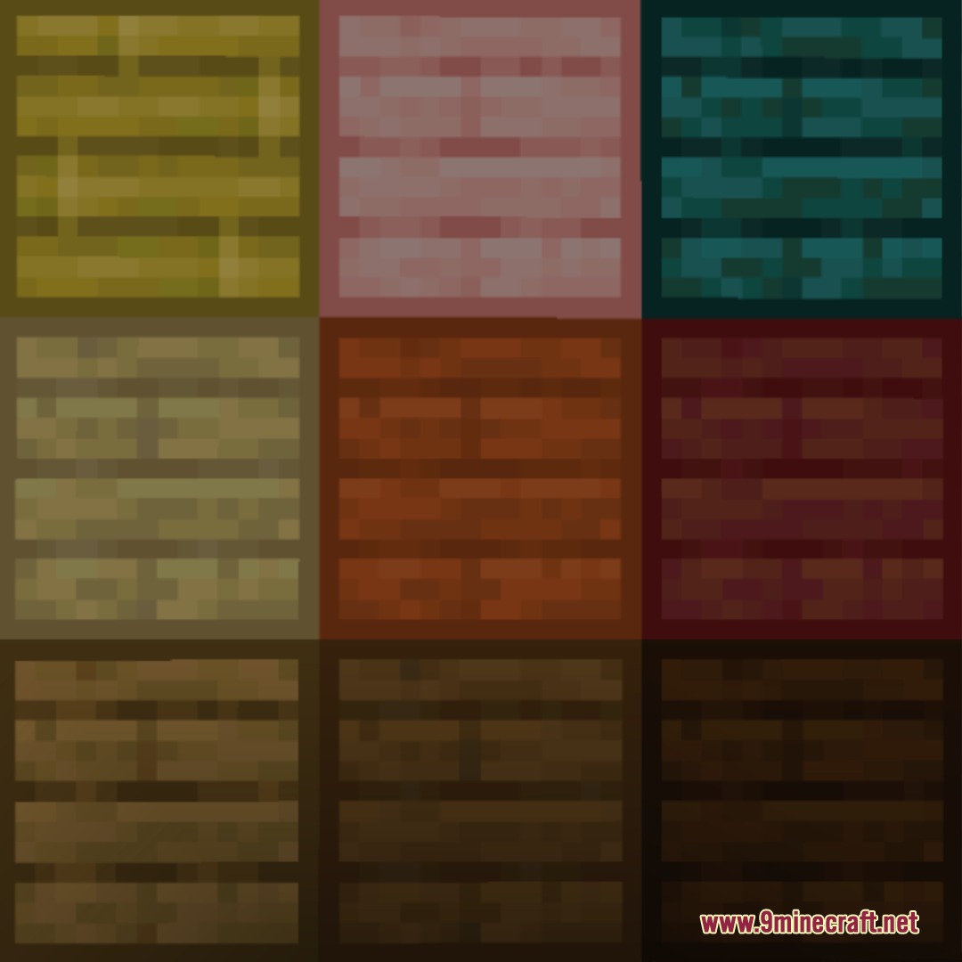 UHC Optimized Resource Pack Screenshot 1 A grid of nine Minecraft wood planks featuring bright highlighted outlines